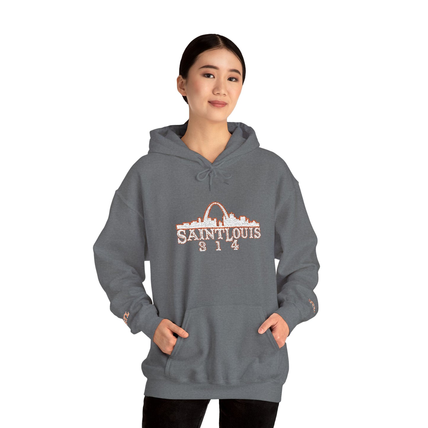 St. Louis Skyline Embroidered Hoodie Printify