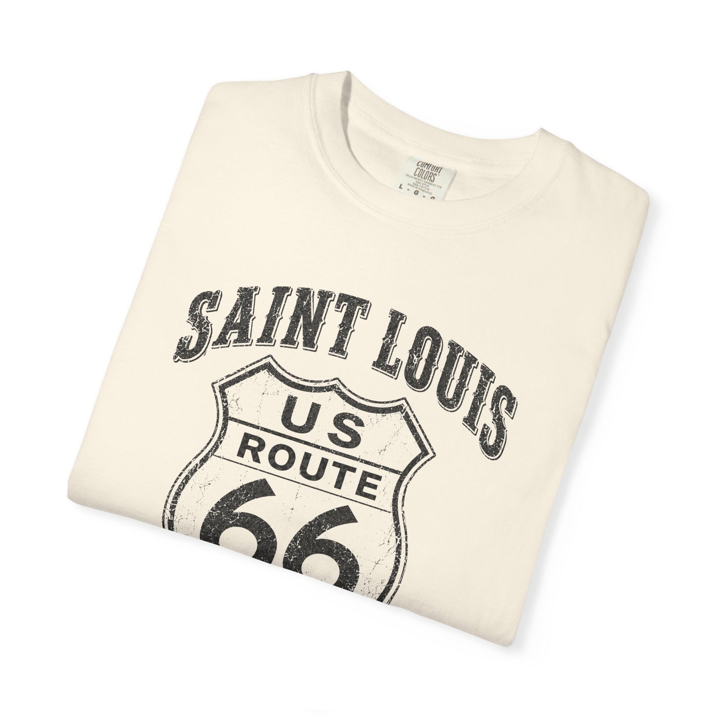 Route 66 Saint Louis Missouri T-Shirt — Vintage Road Trip Tee⚠️ Contains AI-generated models
