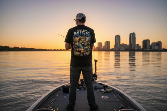 Fishing T‑Shirt - "Fish the Miss" Bass Fishing Graphic Tee (Front & Back Print)