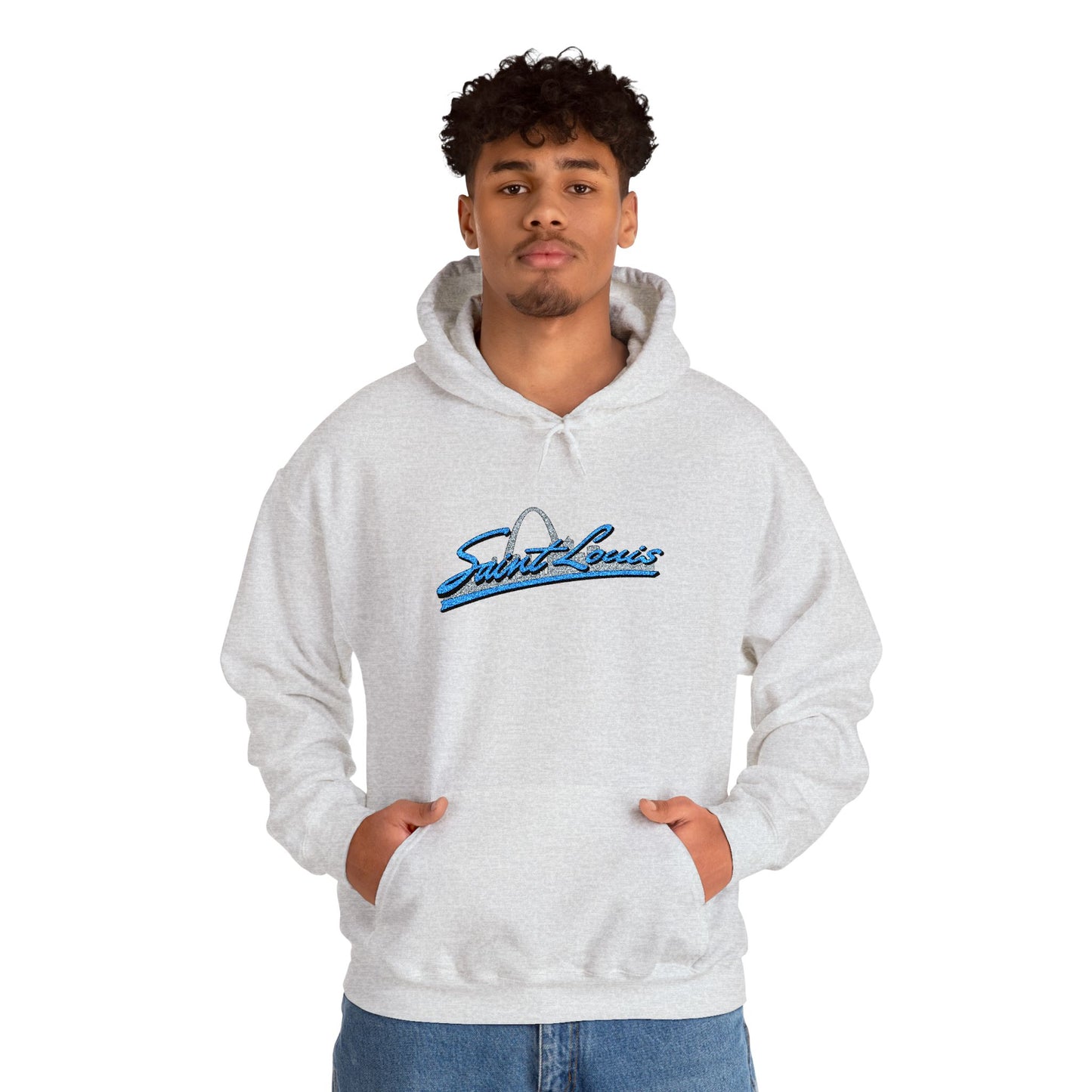 Embroidered Hoodie- Saint Louis Printify