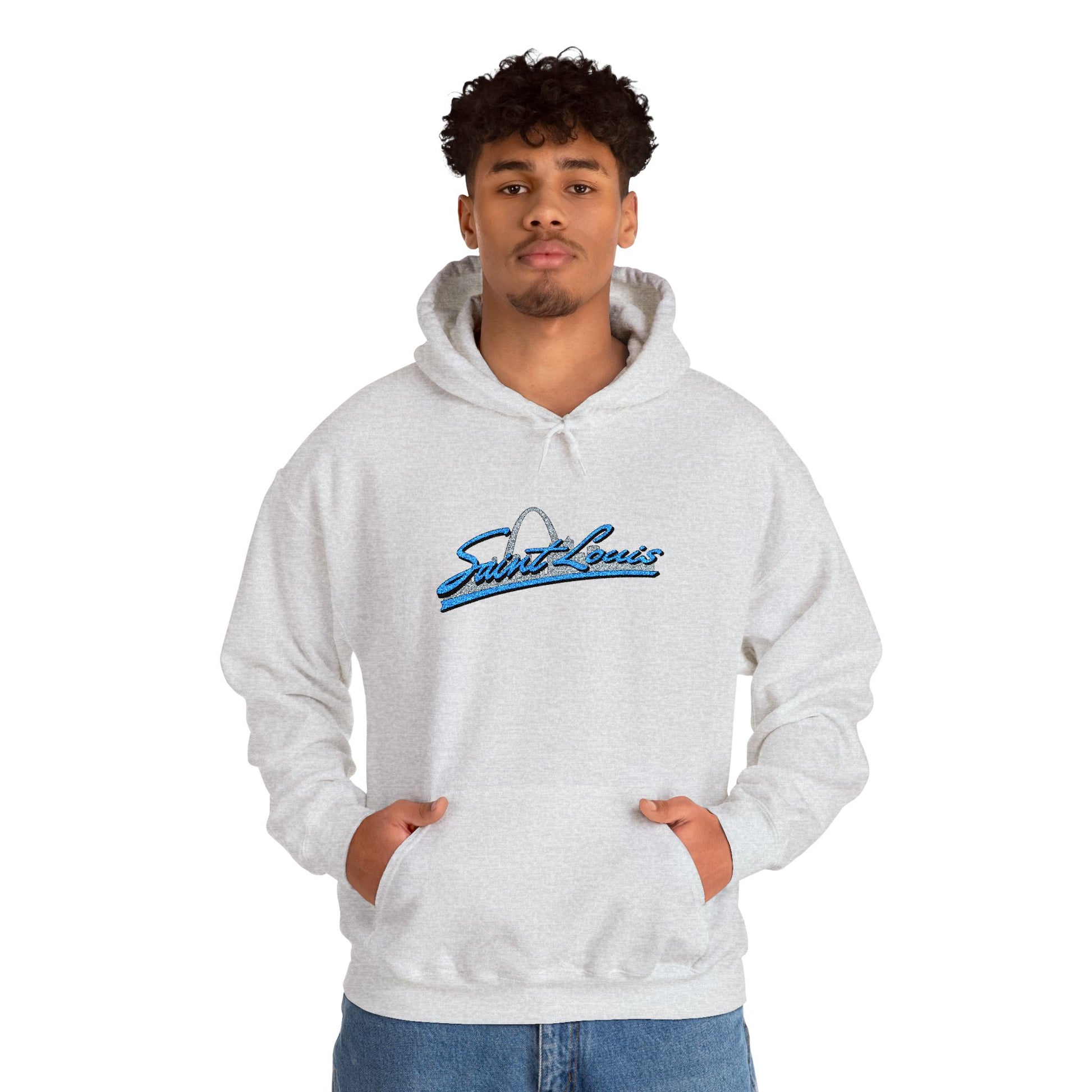 Embroidered Hoodie- Saint Louis Printify