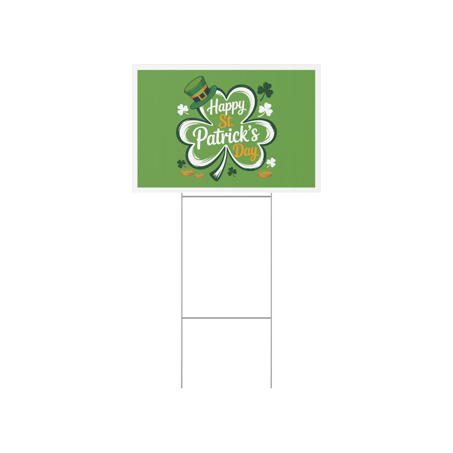 St. Patrick's Day Lawn Sign — Happy St. Patrick's Day Shamrock Yard Decor Printify