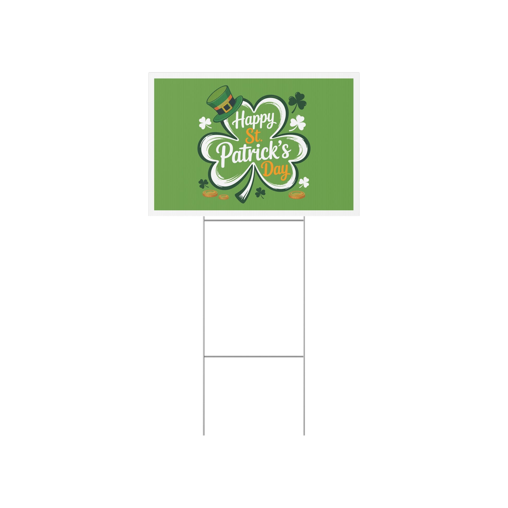 St. Patrick's Day Lawn Sign — Happy St. Patrick's Day Shamrock Yard Decor Printify