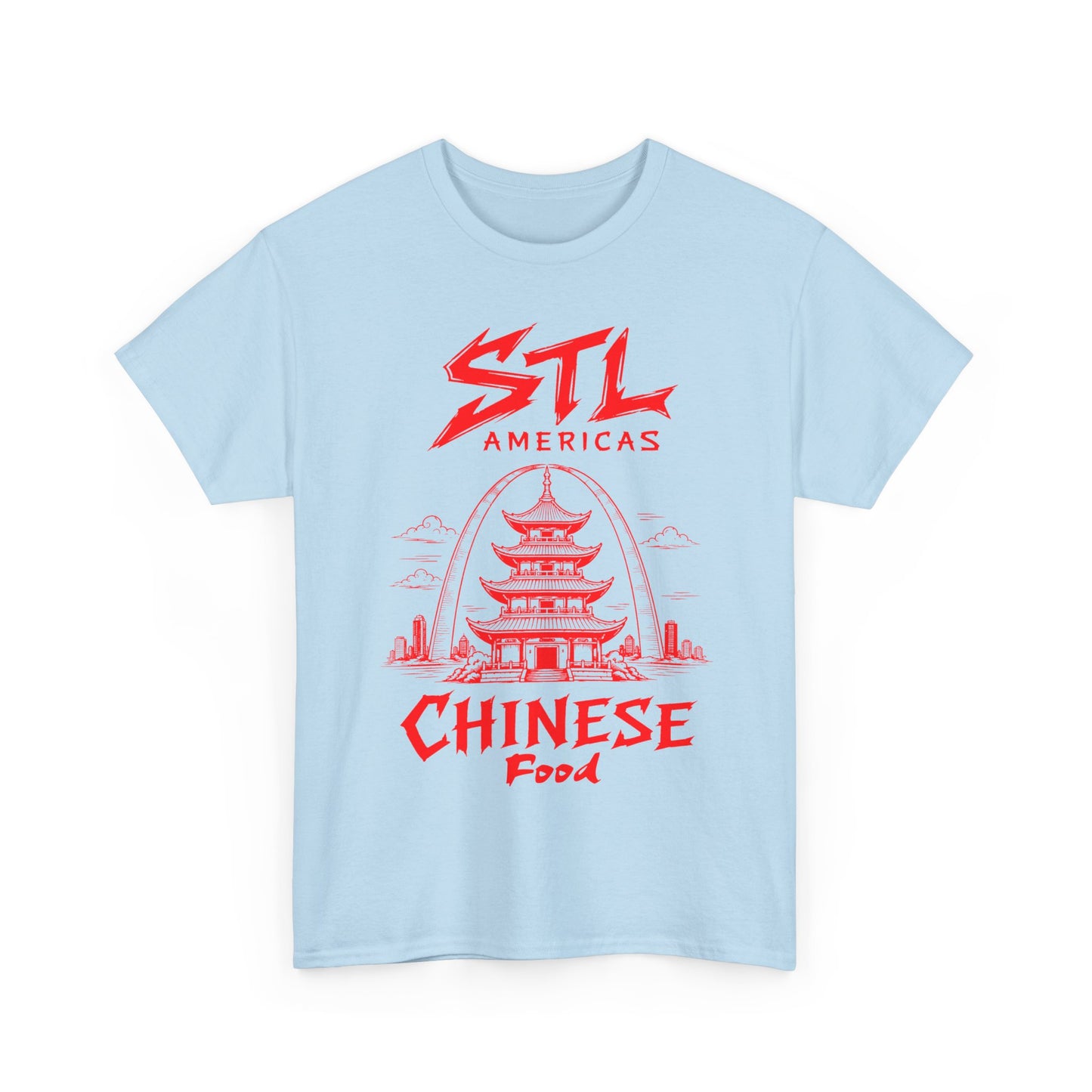 STL Americas Chinese Food T-Shirt — Retro Pagoda Graphic Tee