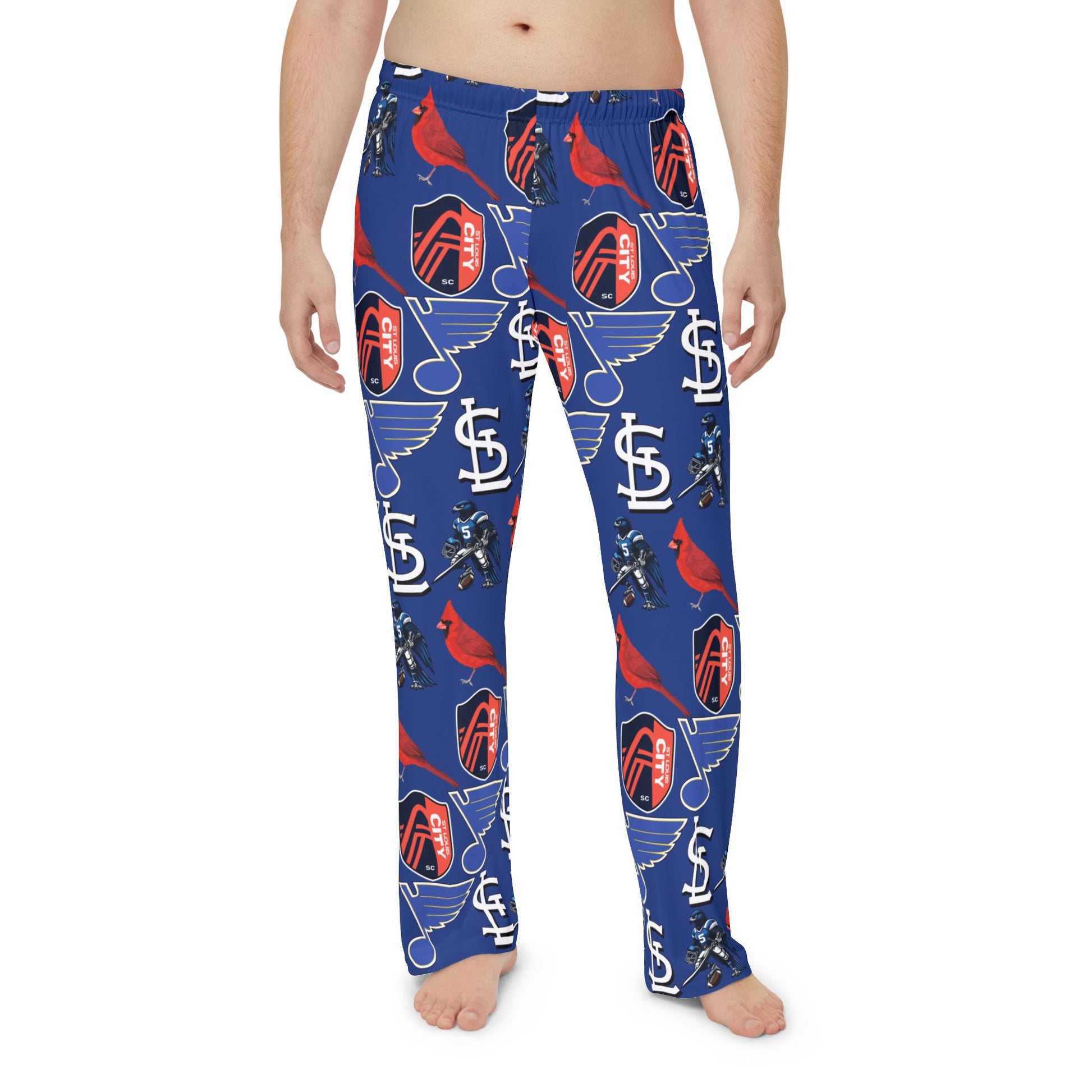 Pajama Pants - St Louis Sports Design in Dark Blue Printify