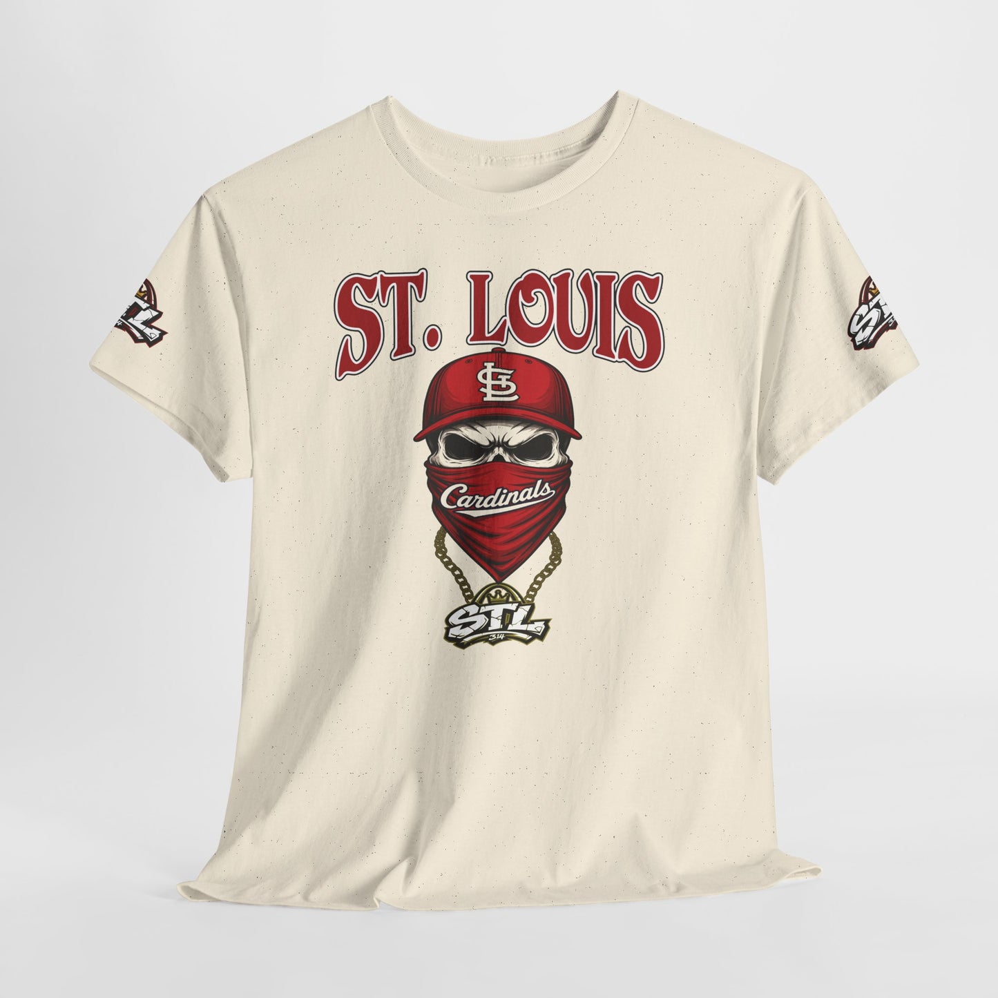 St. Louis Cardinals Masked Fan T-Shirt — STL Baseball Tee ⚠️ Contains AI-generated models