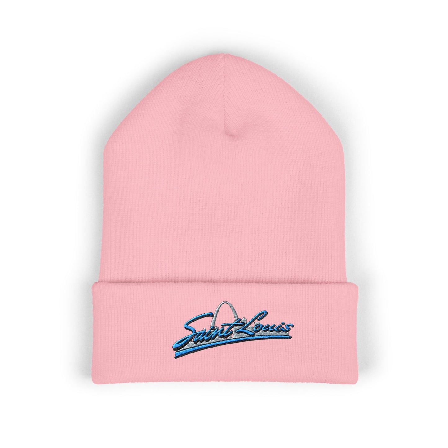 Embroidered Beanie- Saint Louis Blue lettering