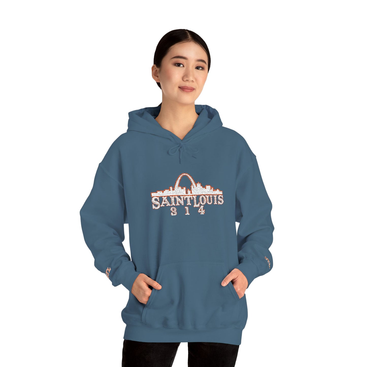 St. Louis Skyline Embroidered Hoodie Printify