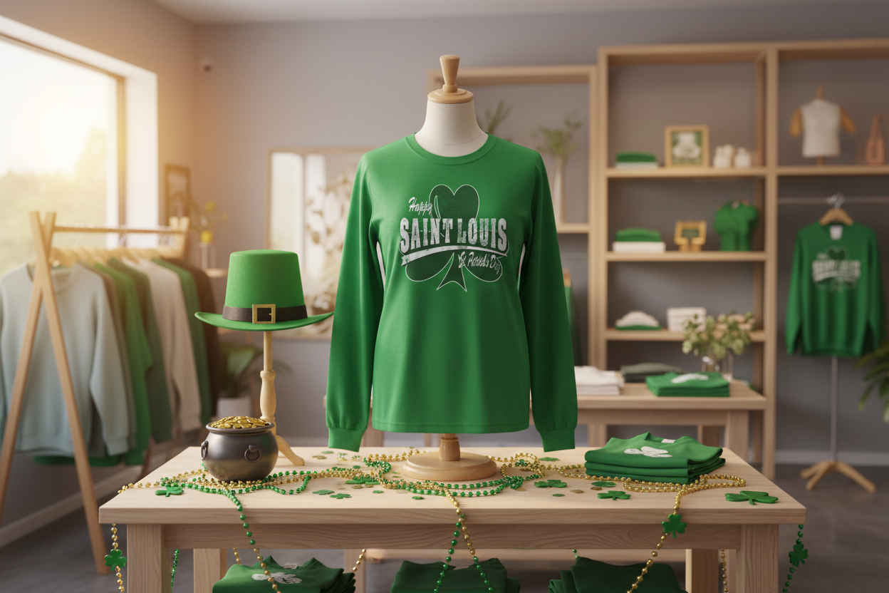 Saint Louis Shamrock Long Sleeve Tee — St. Patrick’s Day Irish Pride Shirt