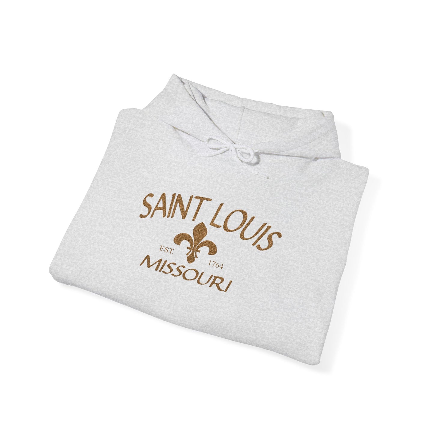 Saint Louis Missouri Embroidered Hoodie — Brown Lettering