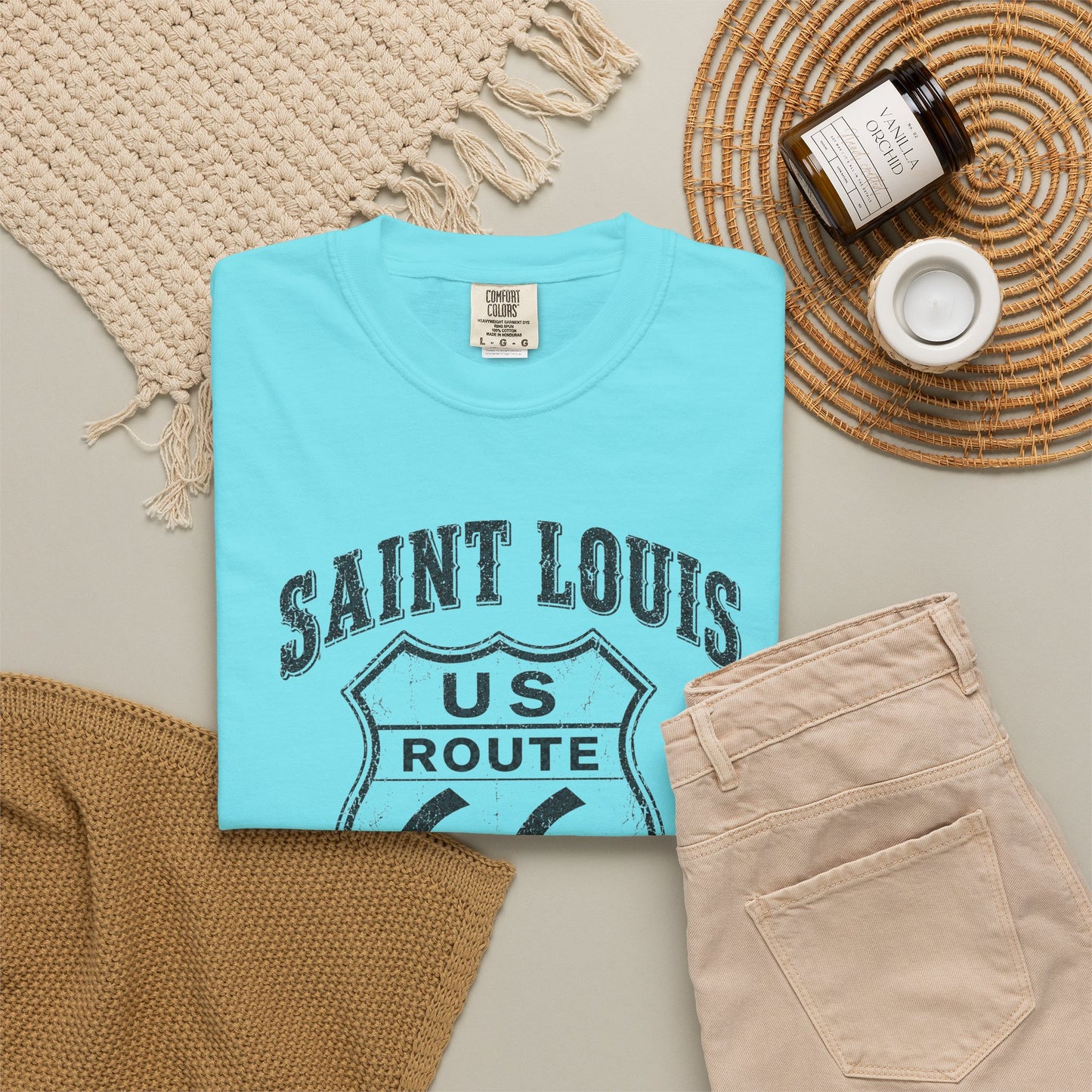 Route 66 Saint Louis Missouri T-Shirt — Vintage Road Trip Tee⚠️ Contains AI-generated models