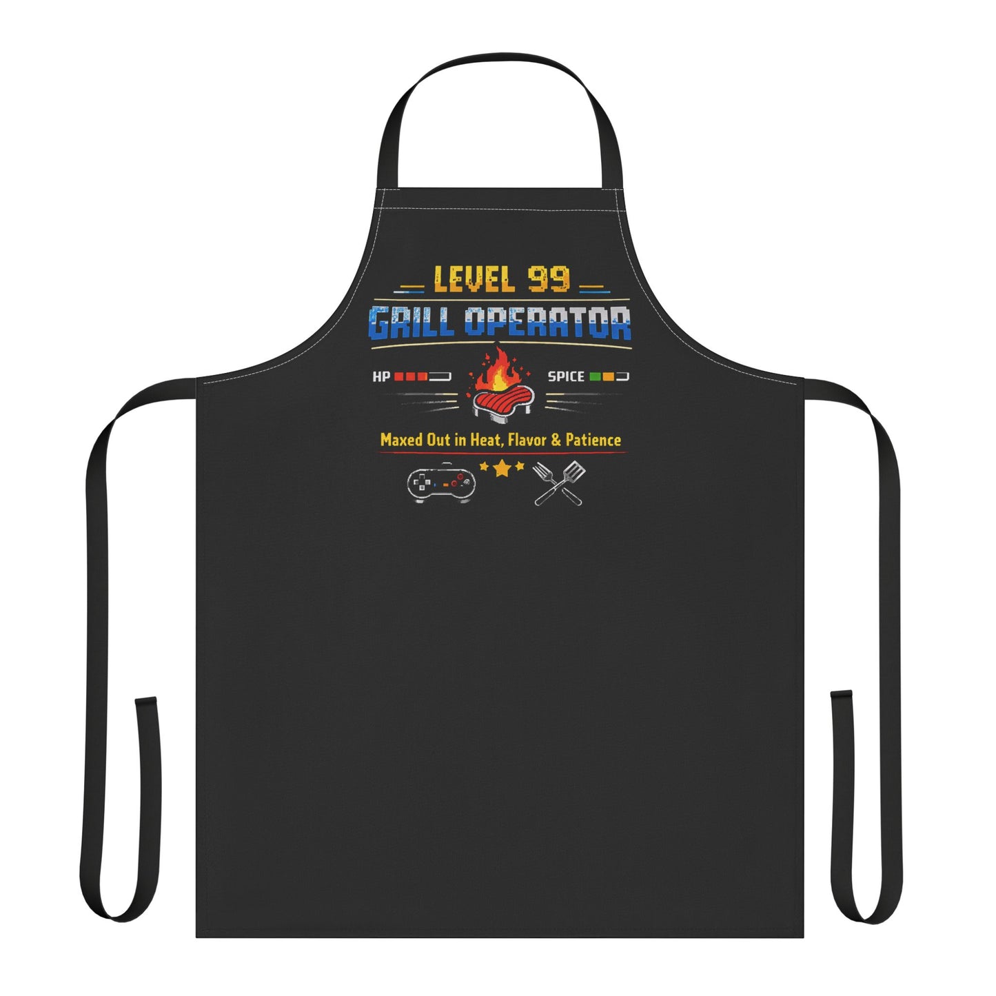 Level 99 Grill Operator Apron — Funny Gamer BBQ Chef Gift