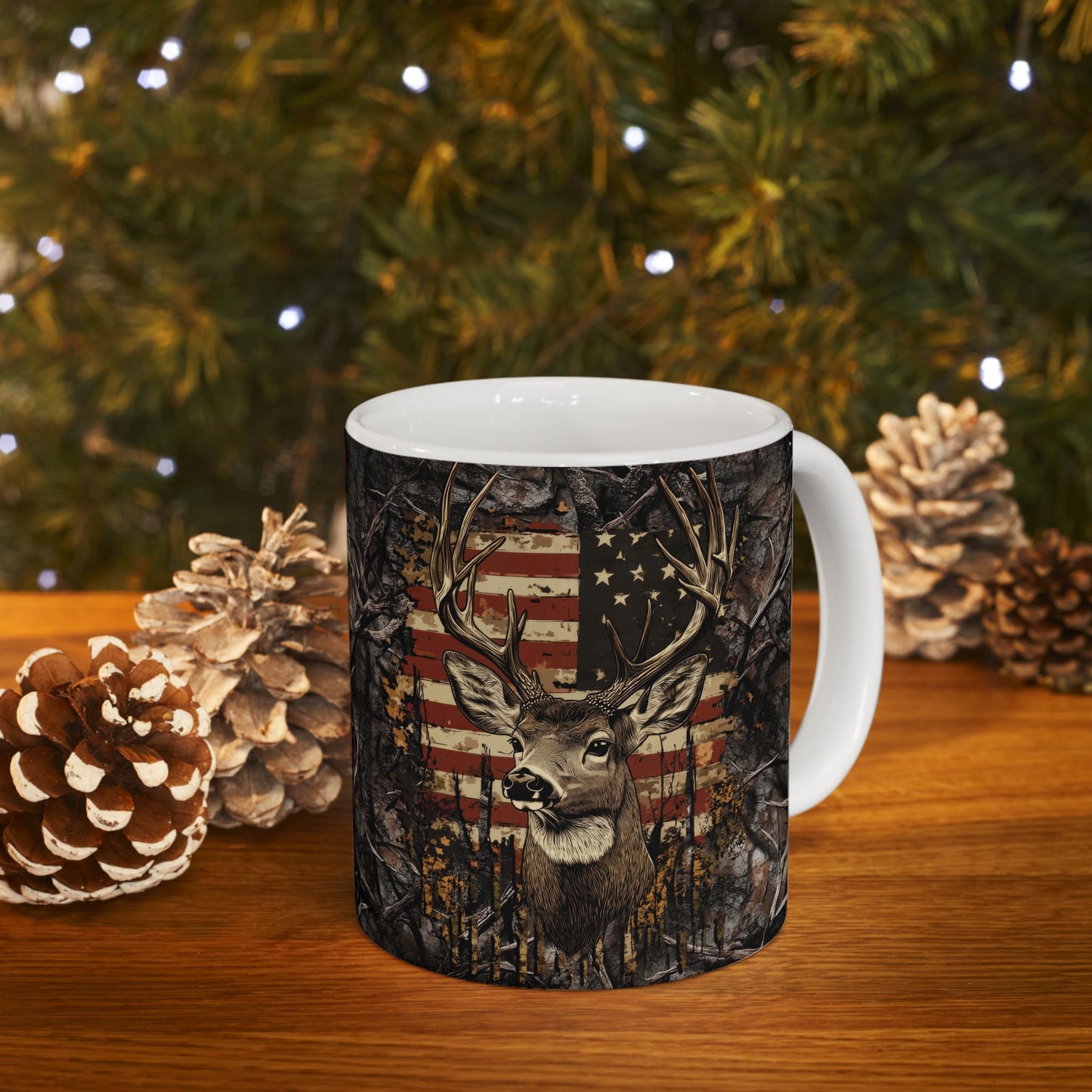 Ceramic Mug, (11oz, 15oz) American Hunter Design