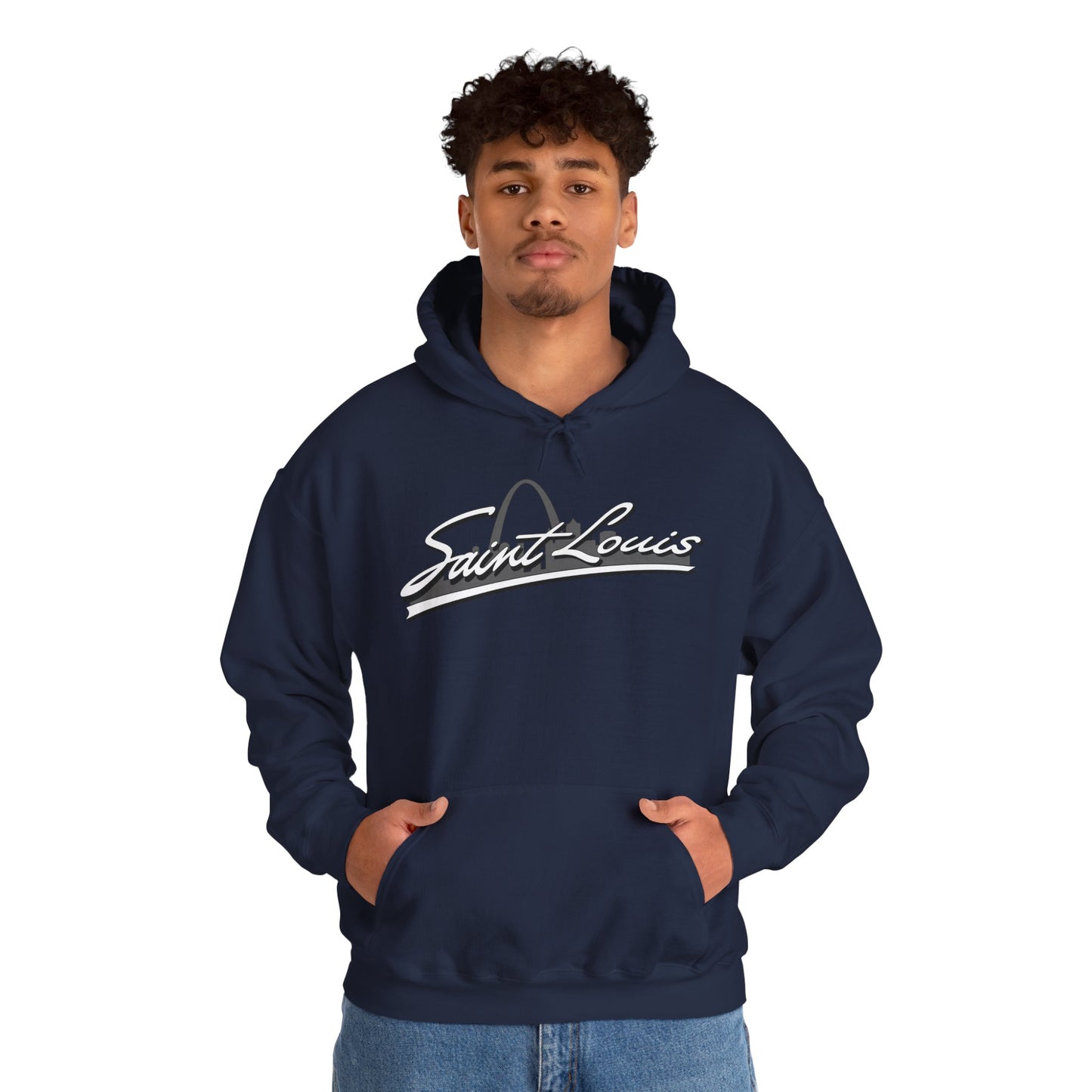 Saint Louis Graphic Hooded Sweatshirt Printify