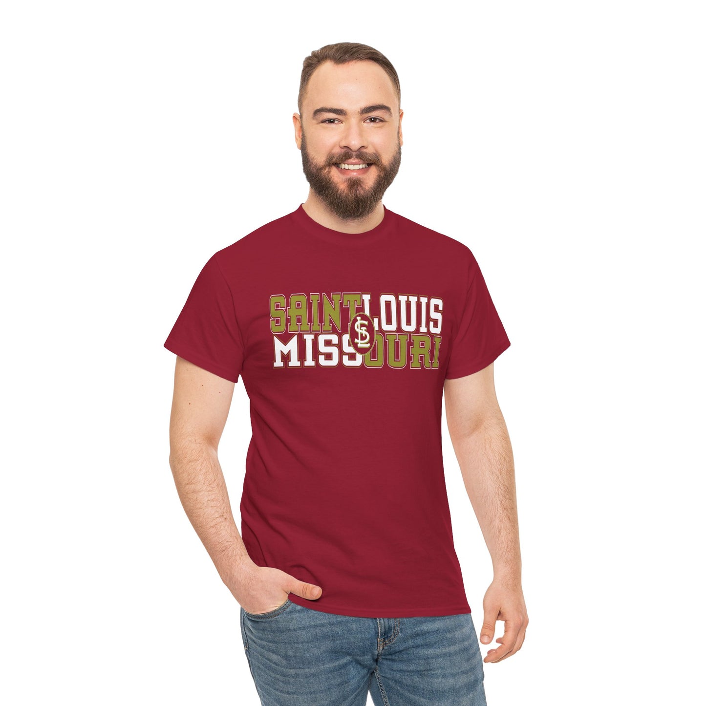 St Louis Missouri Gold & White Unisex Tee