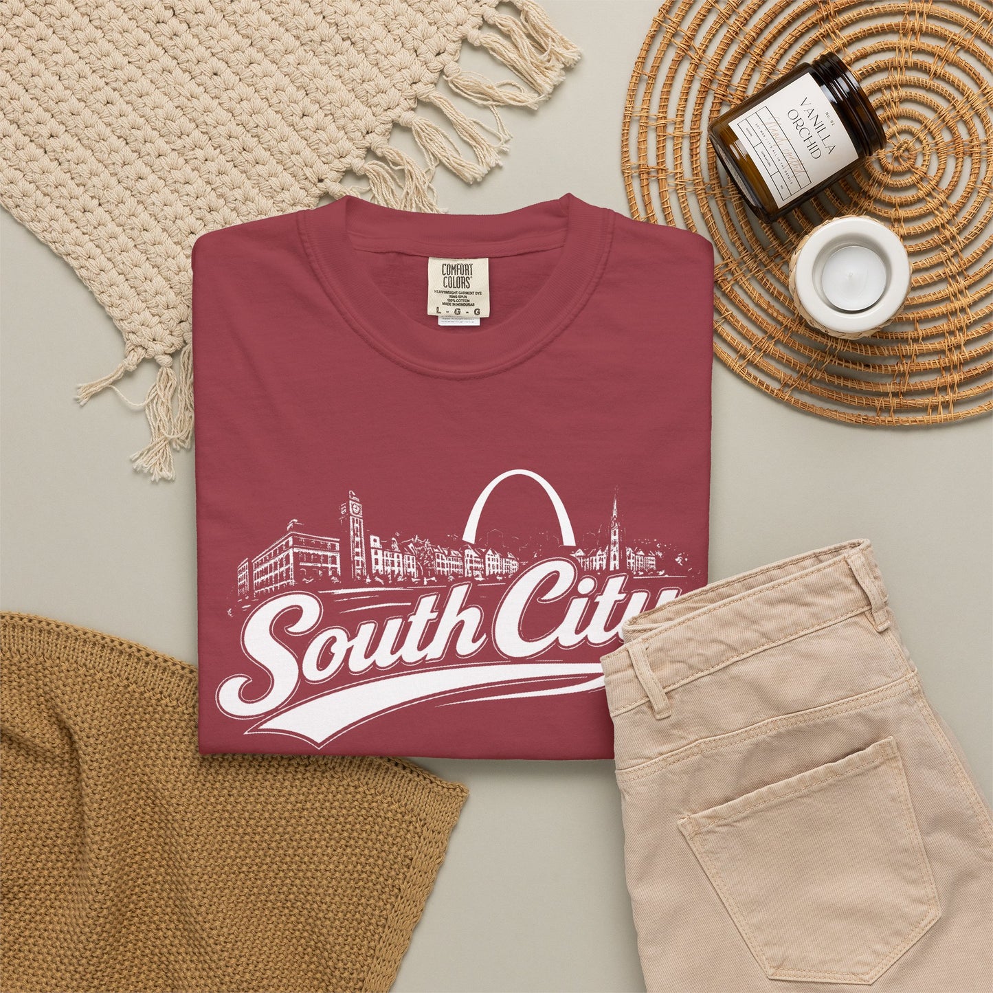 South City St. Louis Shirt Comfort Colors Tee | STL Arch Skyline Graphic | Vintage South City T‑Shirt | Saint Louis Neighborhood Apparel