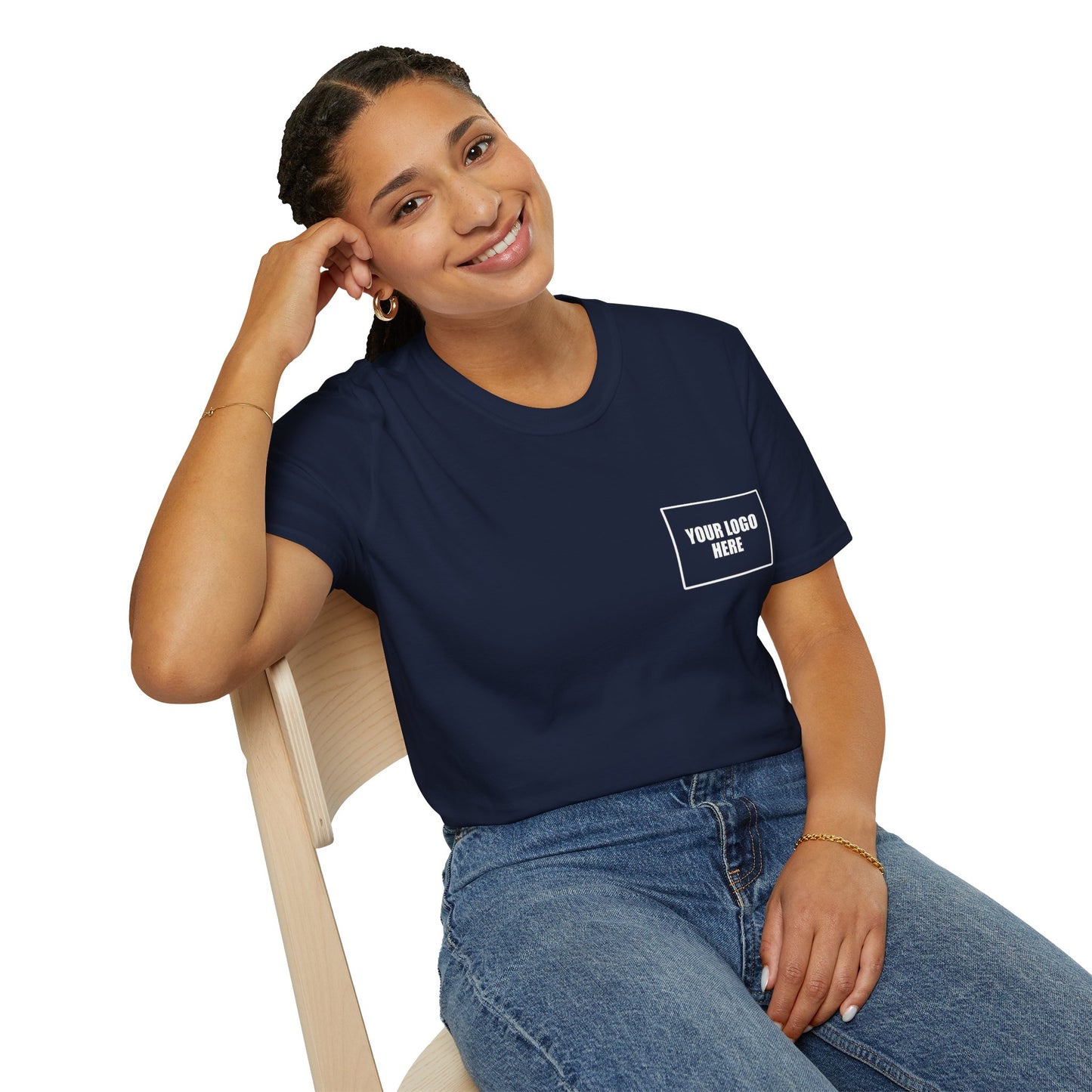 Custom Front Pocket Logo Work T-Shirt