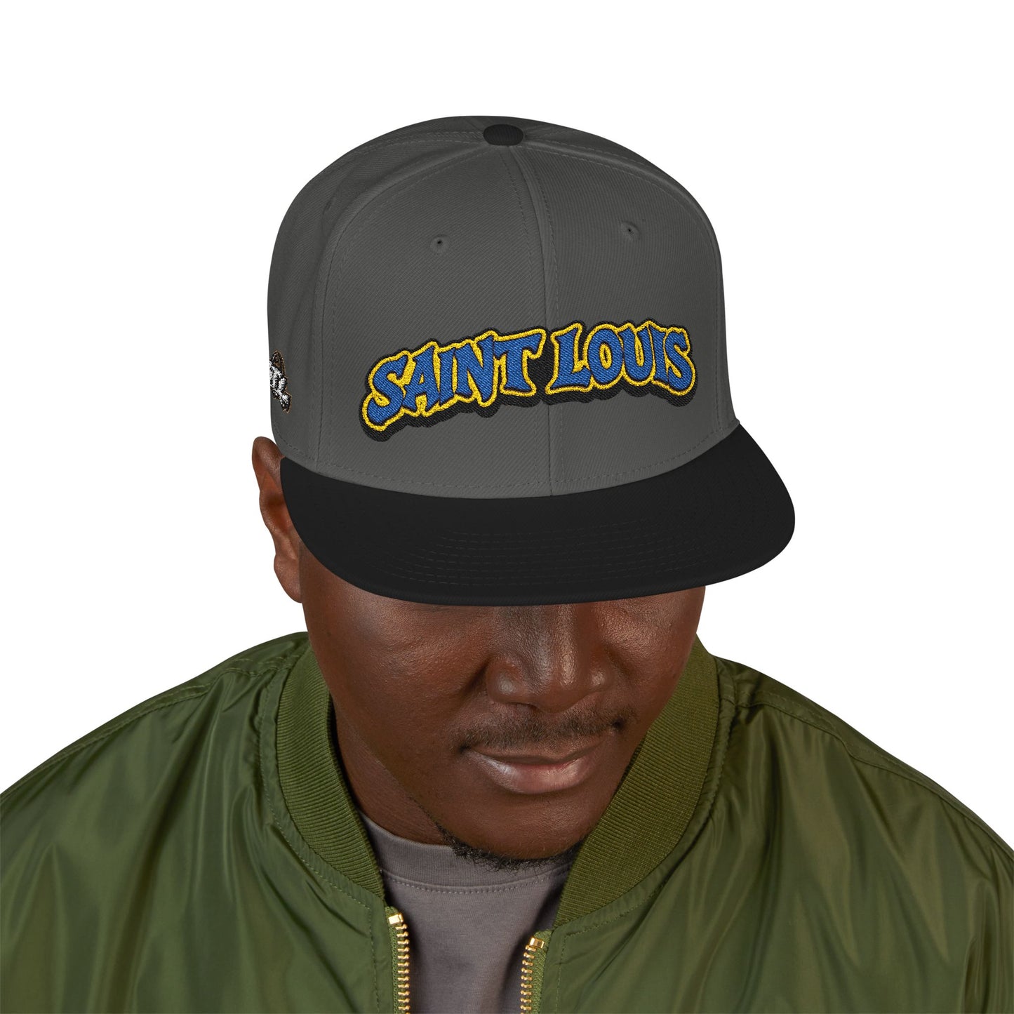 St. Louis Embroidered Snapback Hat — Retro Script Logo Cap