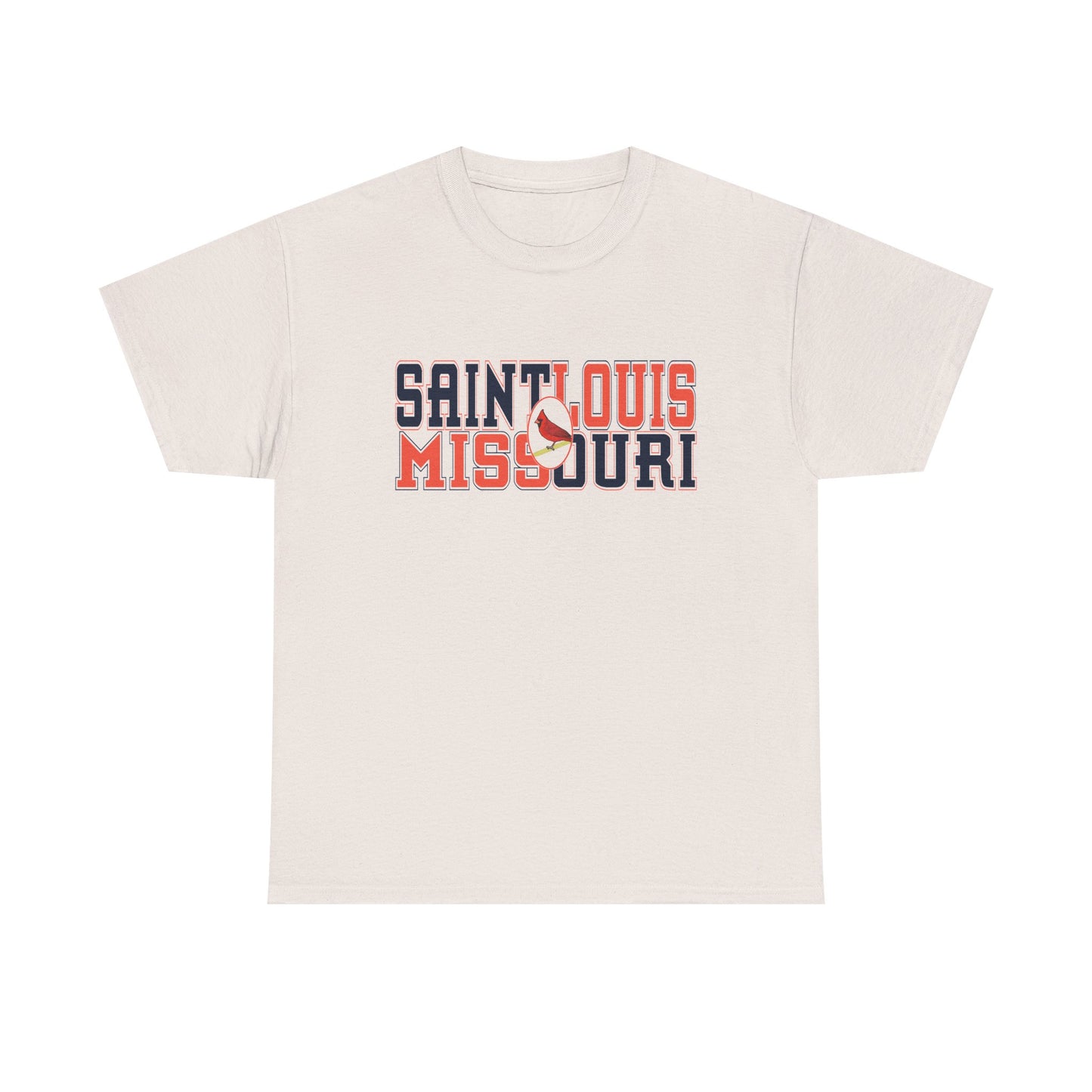 Saint Louis Tee in Red and Blue Lettering