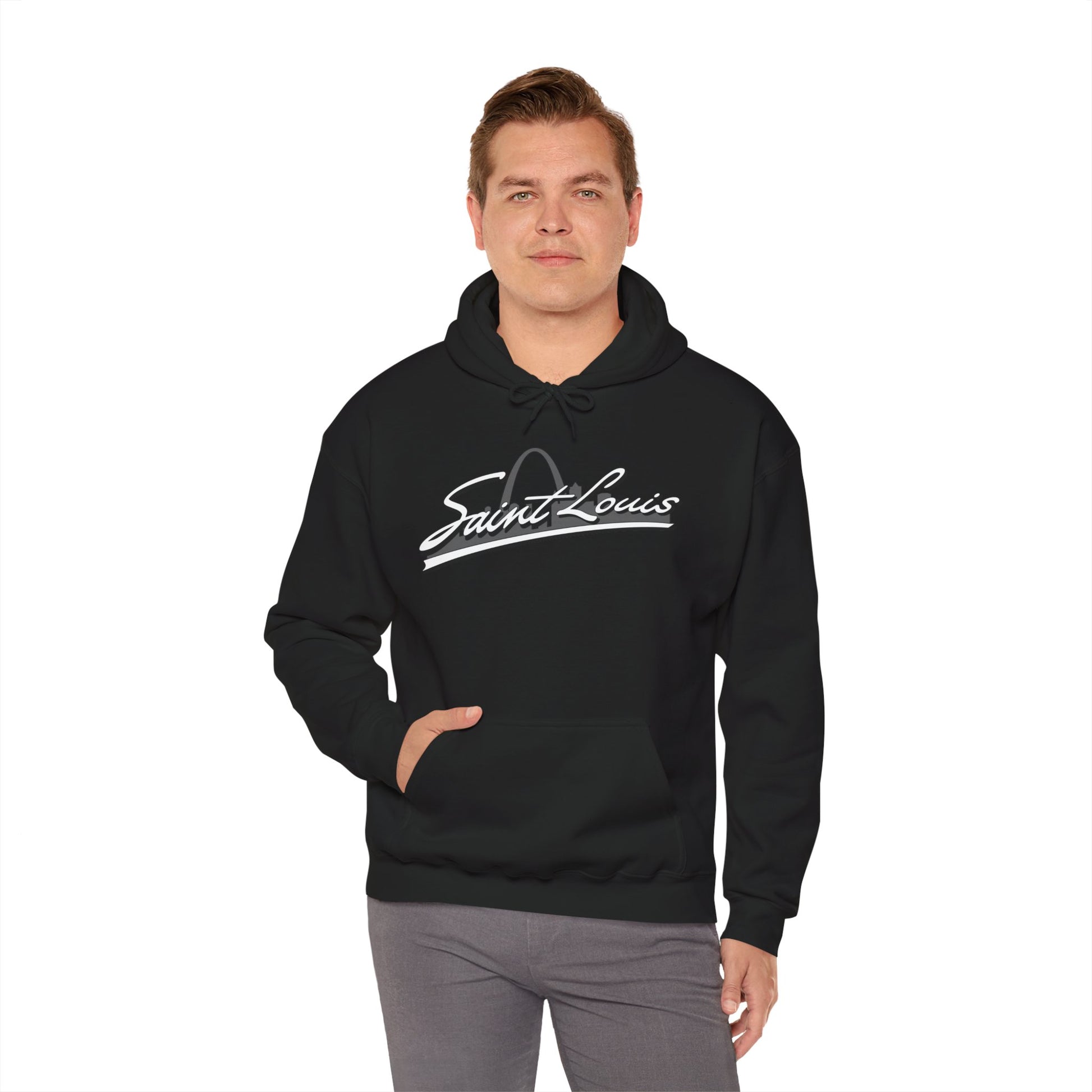 Saint Louis Graphic Hooded Sweatshirt Printify