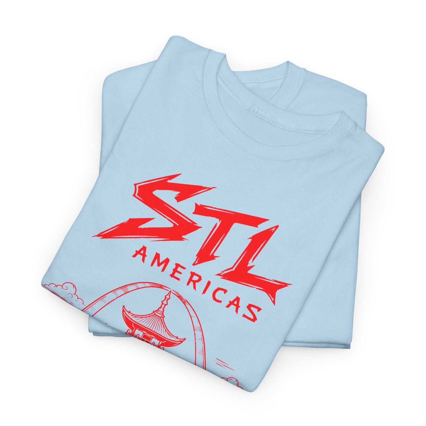 STL Americas Chinese Food T-Shirt — Retro Pagoda Graphic Tee