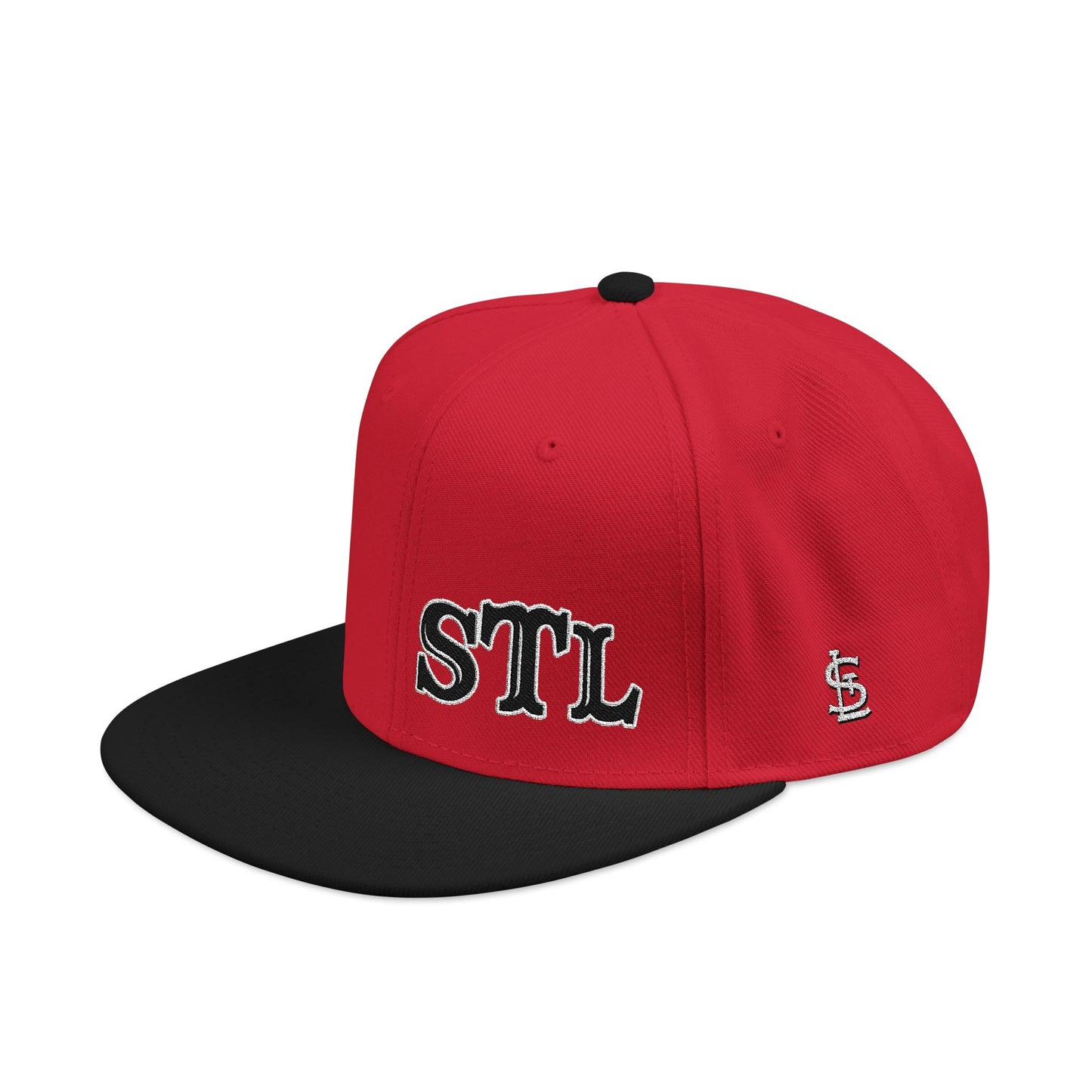 STL Embroidered Snapback Hat- Black & White Lettering Printify