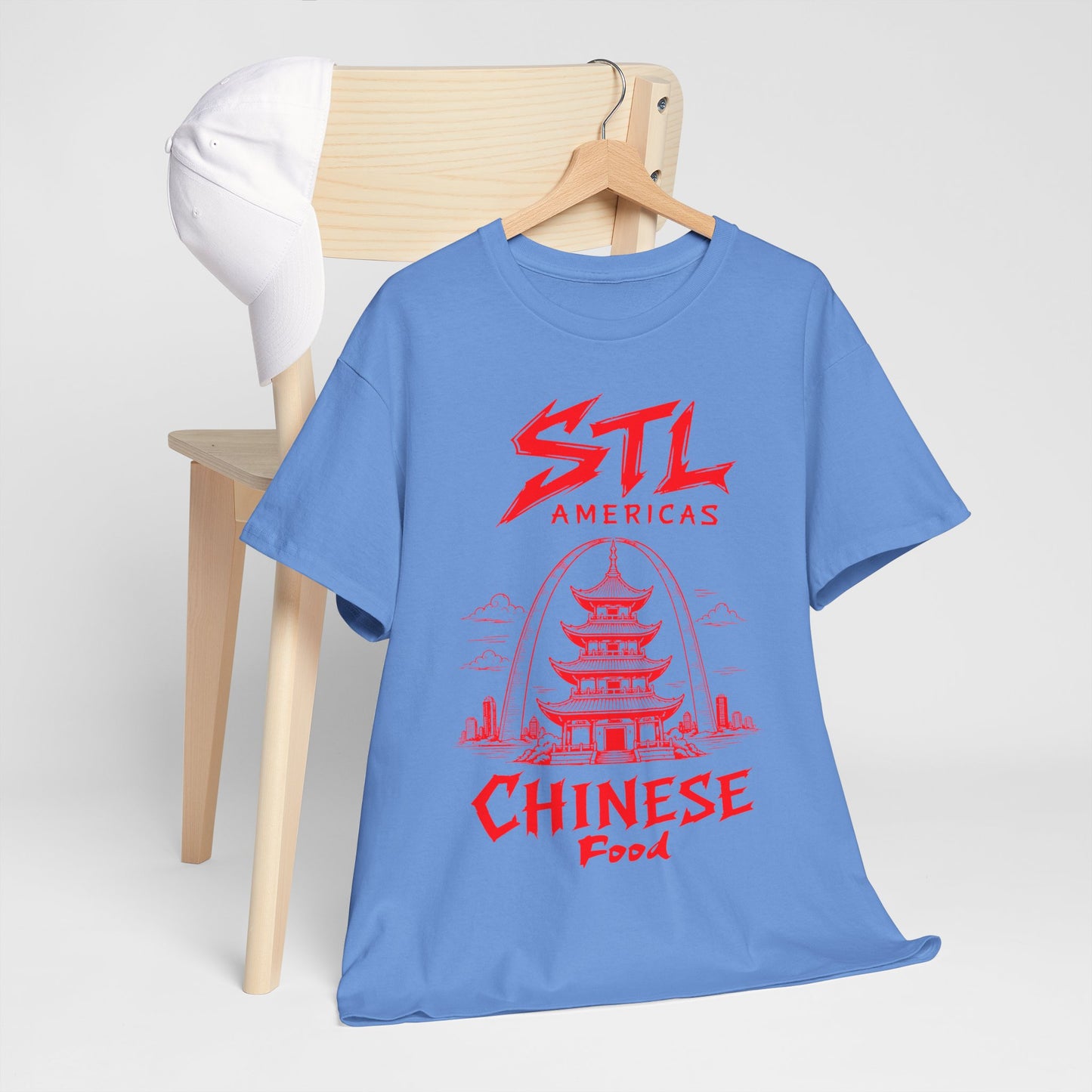 STL Americas Chinese Food T-Shirt — Retro Pagoda Graphic Tee