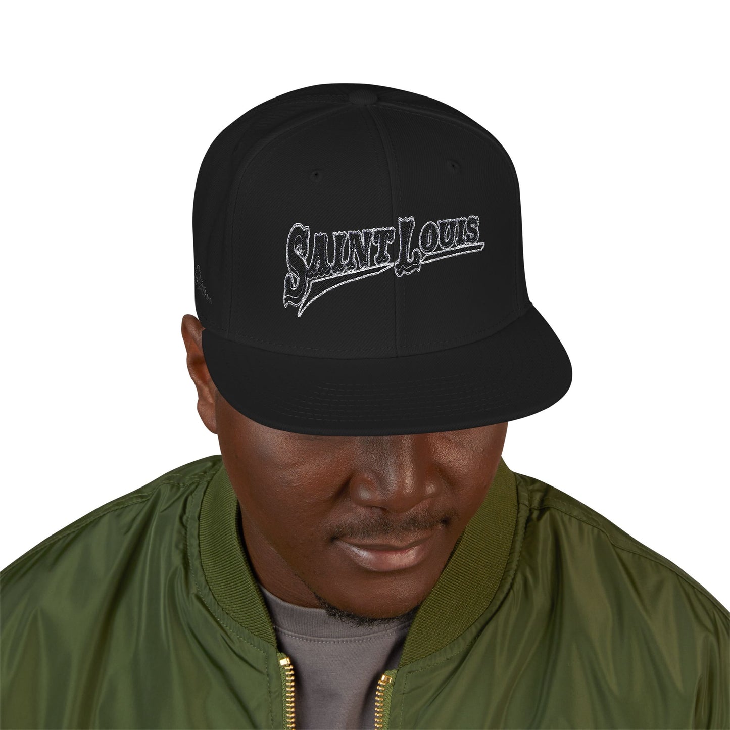 Saint Louis Flat Bill Snapback Cap with Skyline sides Printify