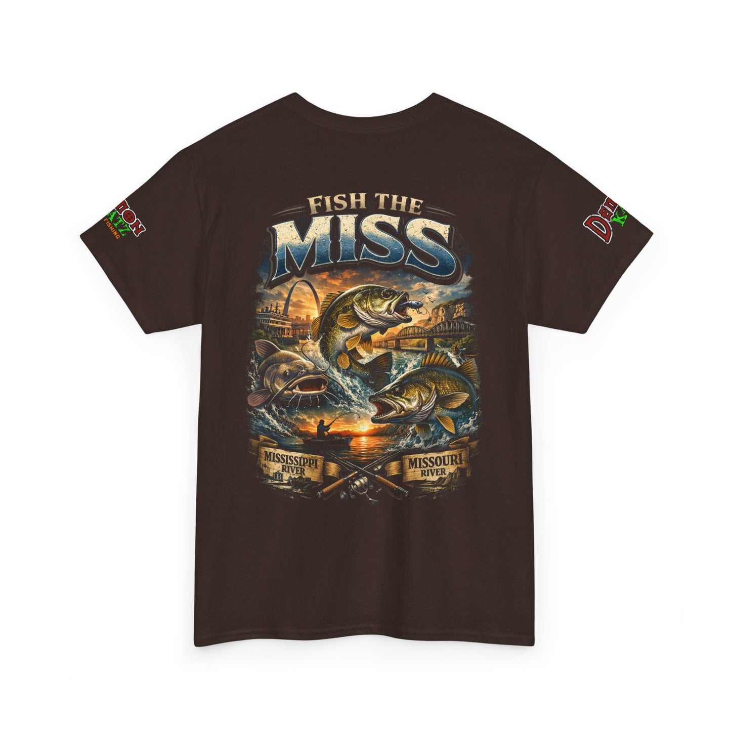 Fishing T‑Shirt - "Fish the Miss" Bass Fishing Graphic Tee (Front & Back Print)