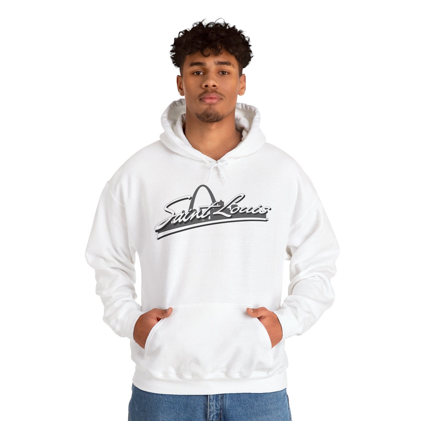 Saint Louis Graphic Hooded Sweatshirt Printify