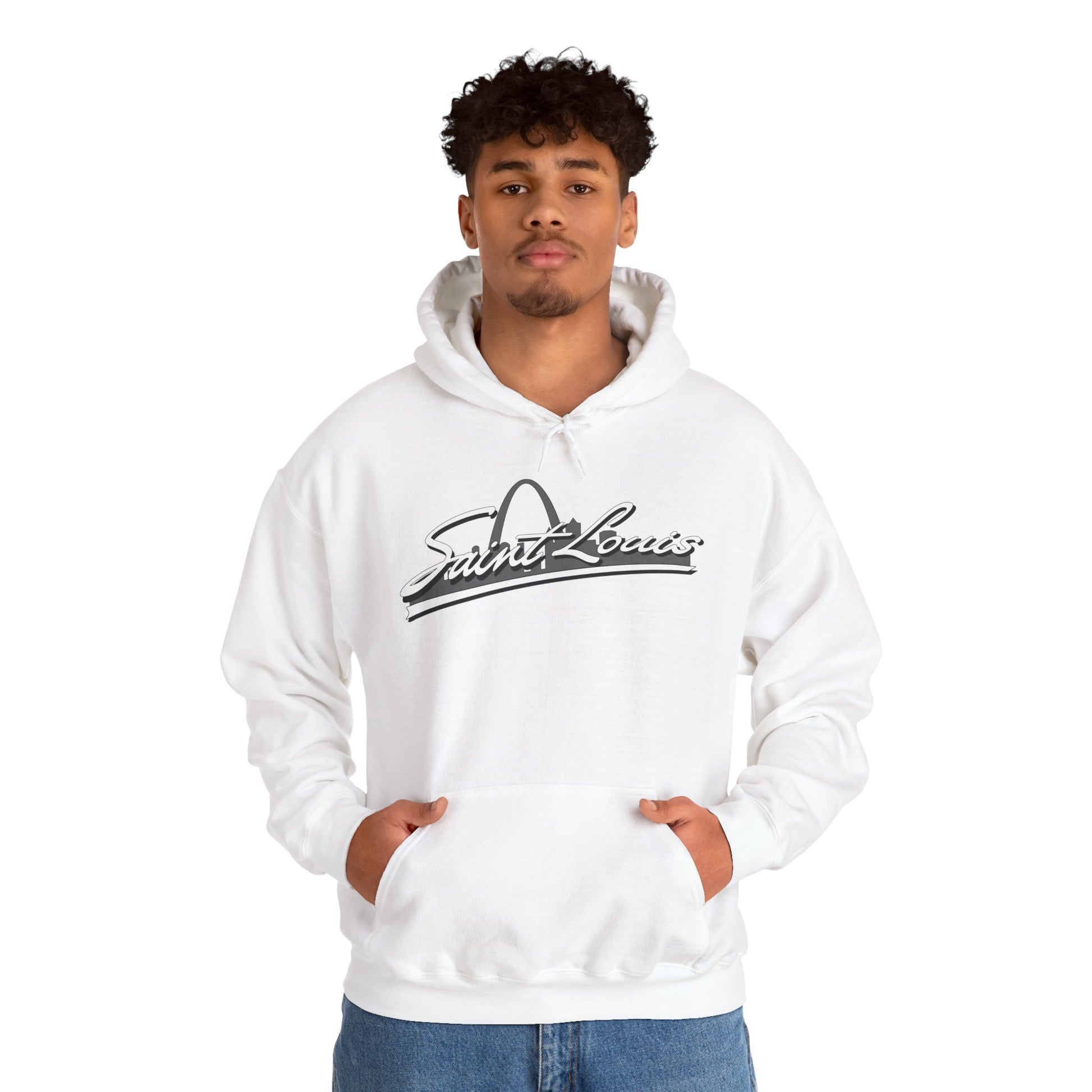 Saint Louis Graphic Hooded Sweatshirt Printify