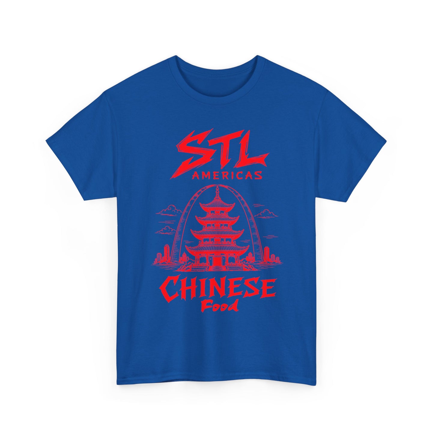 STL Americas Chinese Food T-Shirt — Retro Pagoda Graphic Tee