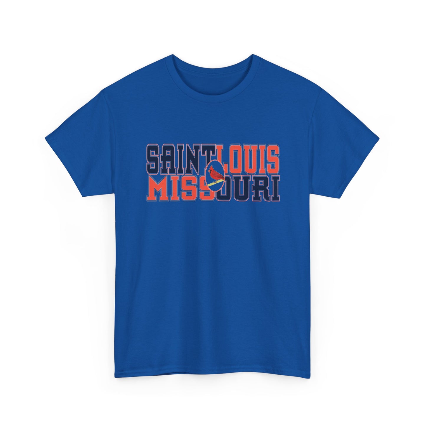 Saint Louis Tee in Red and Blue Lettering