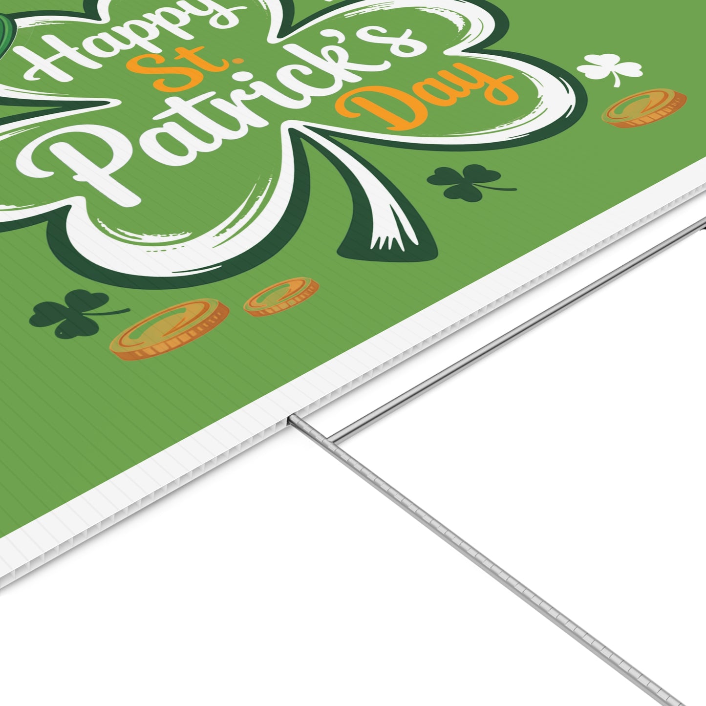 St. Patrick's Day Lawn Sign — Happy St. Patrick's Day Shamrock Yard Decor Printify