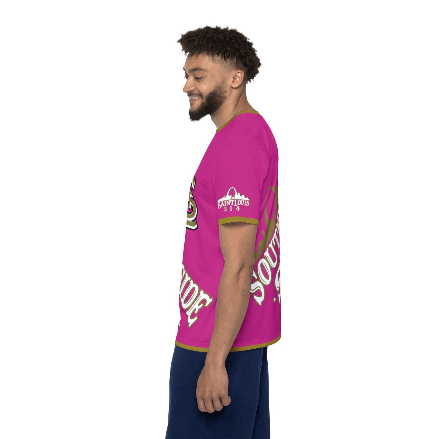 Southside STL All Over Print Sport Jersey (Pink)– Gold Skyline Edition