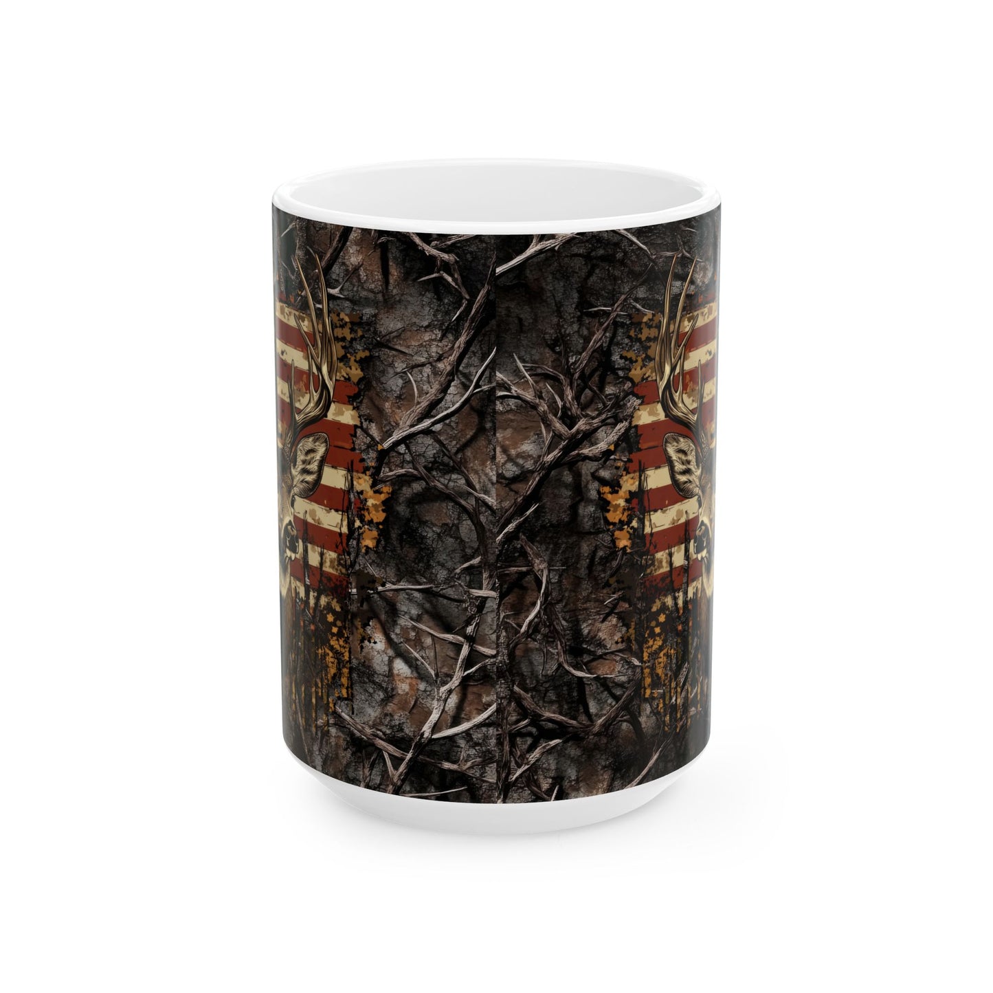Ceramic Mug, (11oz, 15oz) American Hunter Design