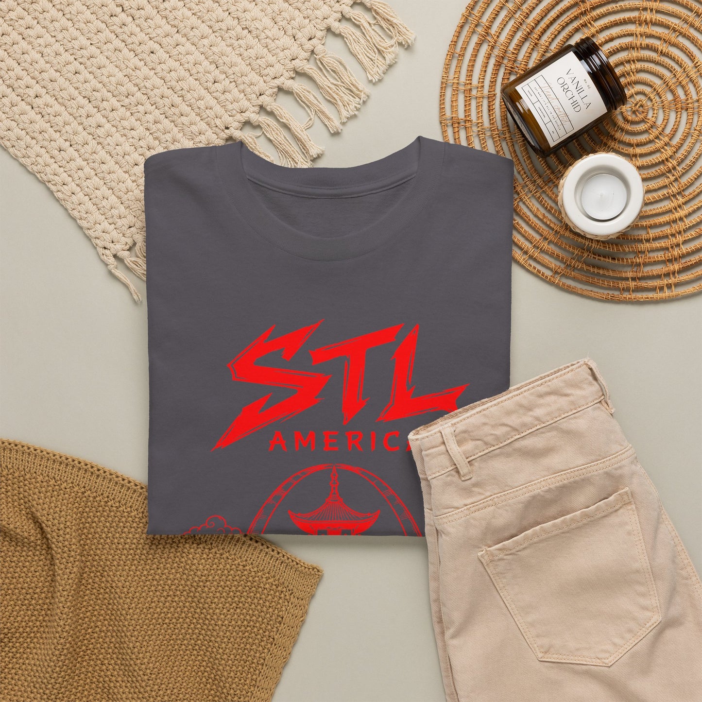STL Americas Chinese Food T-Shirt — Retro Pagoda Graphic Tee