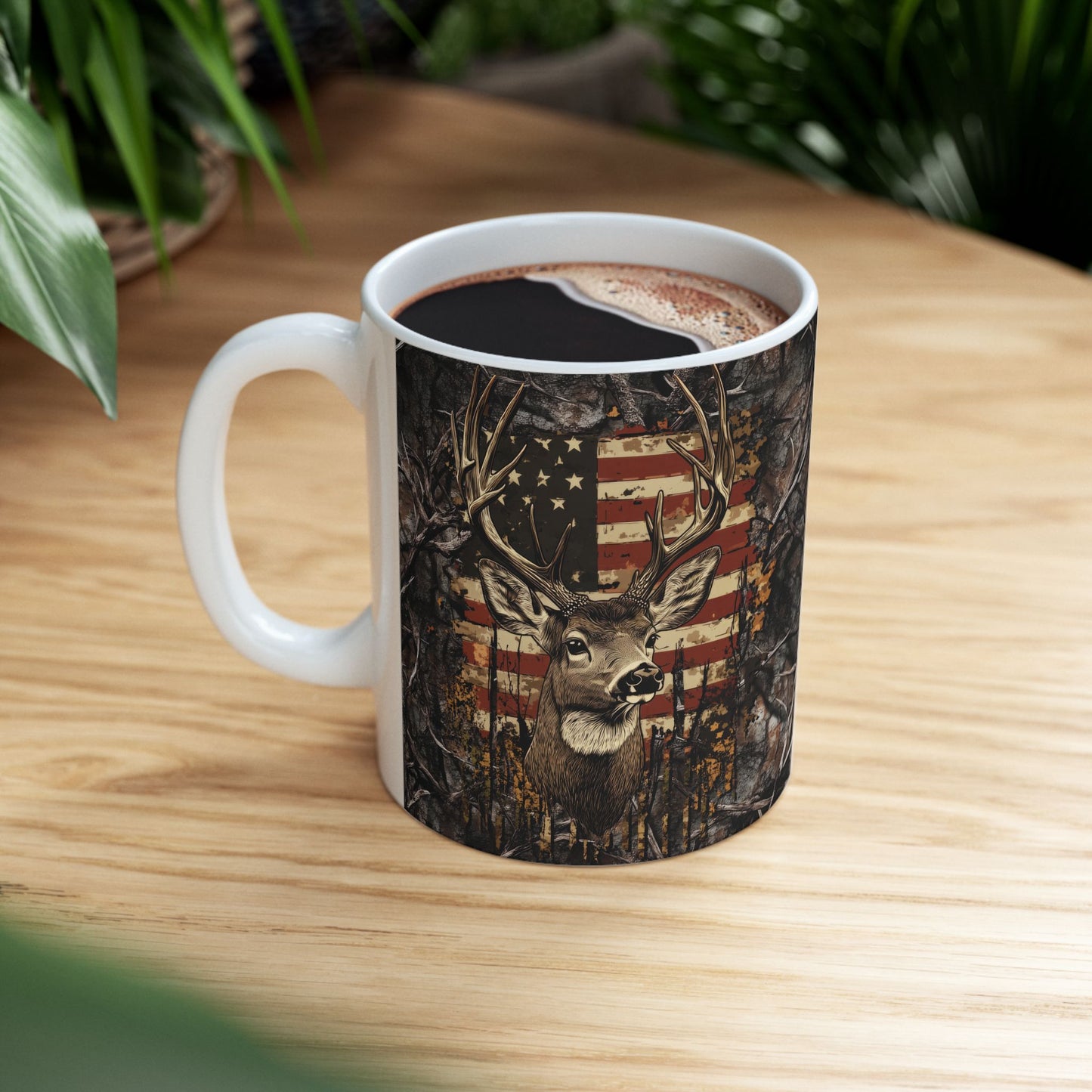 Ceramic Mug, (11oz, 15oz) American Hunter Design