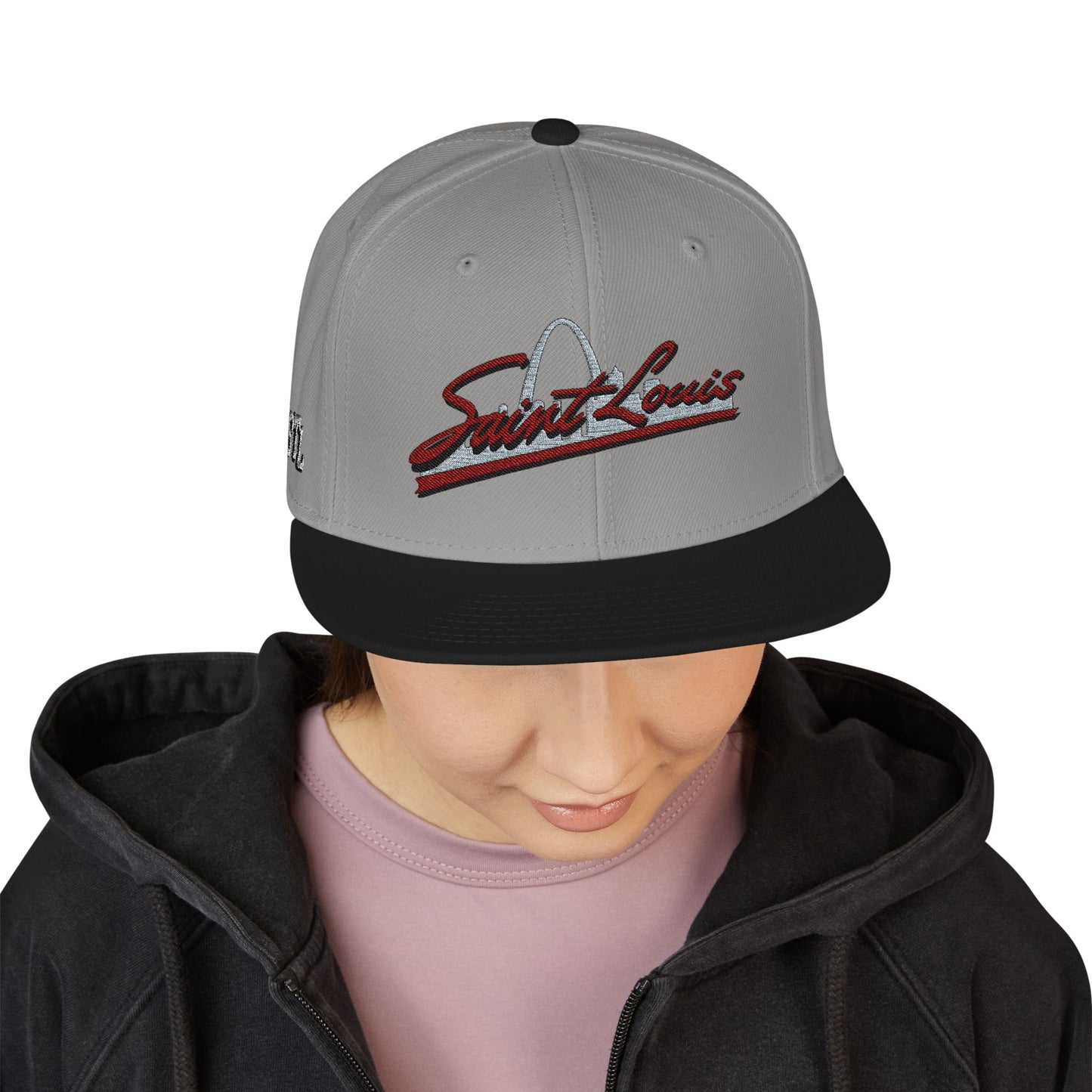 Embroidered Snapback-Full Front Saint Louis Logo Printify