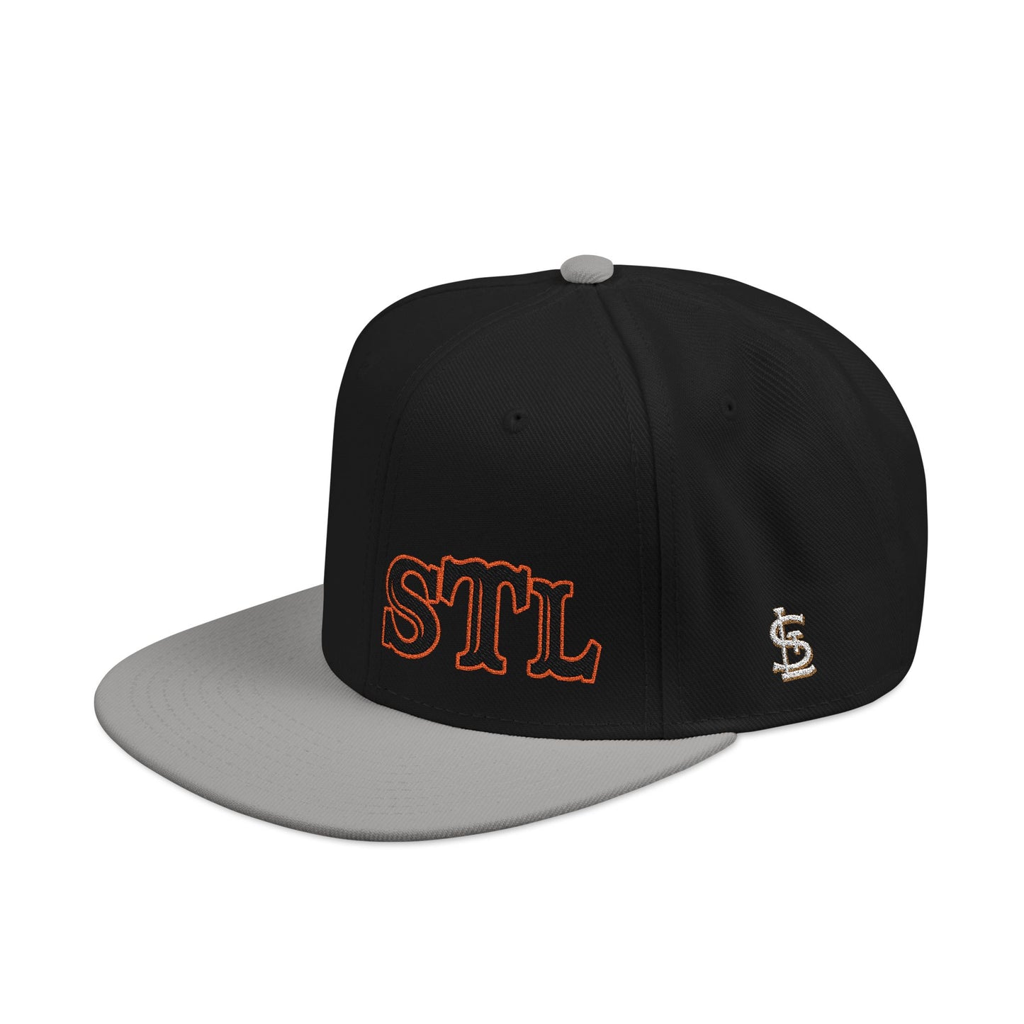 STL Embroidered Snapback Hat- Black & Orange Lettering