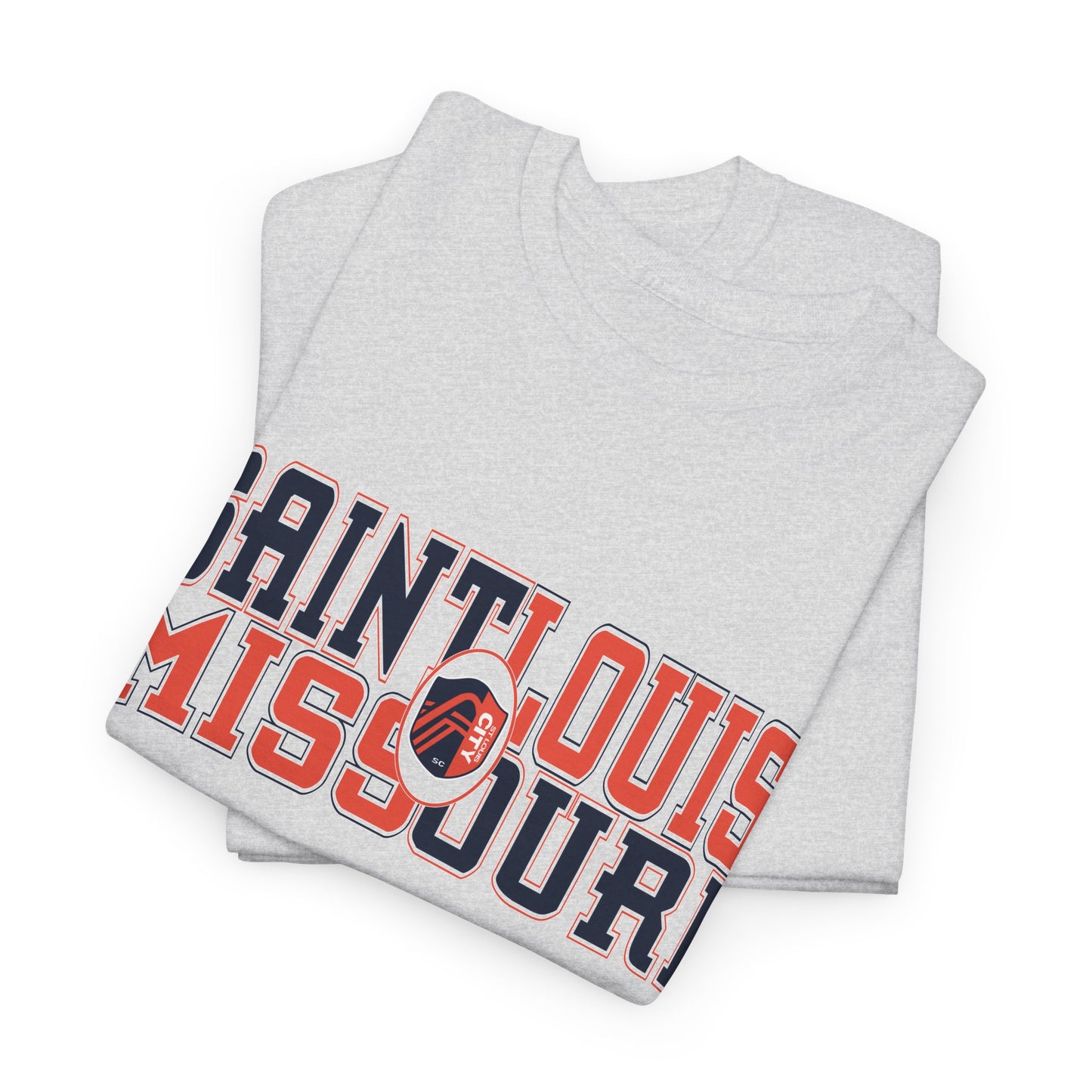 Saint Louis Missouri Tee in Blue and Red Font