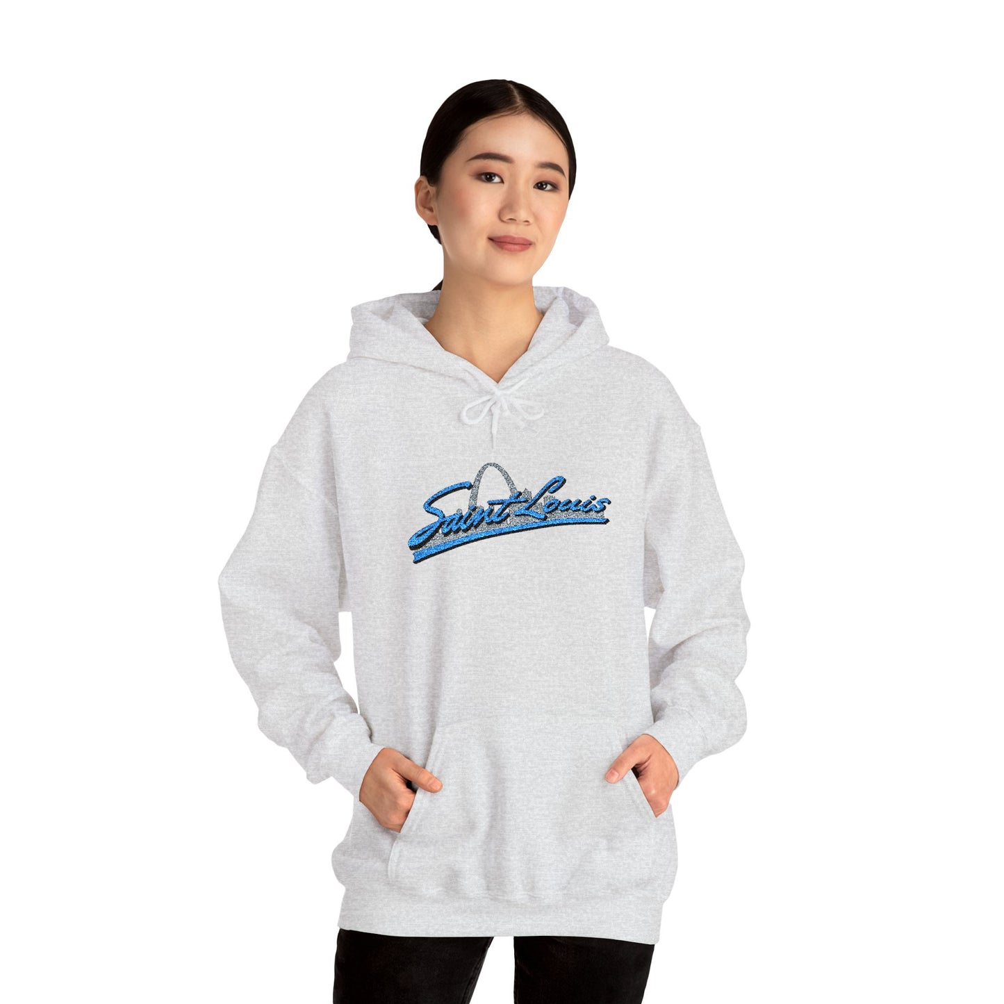 Embroidered Hoodie- Saint Louis Printify