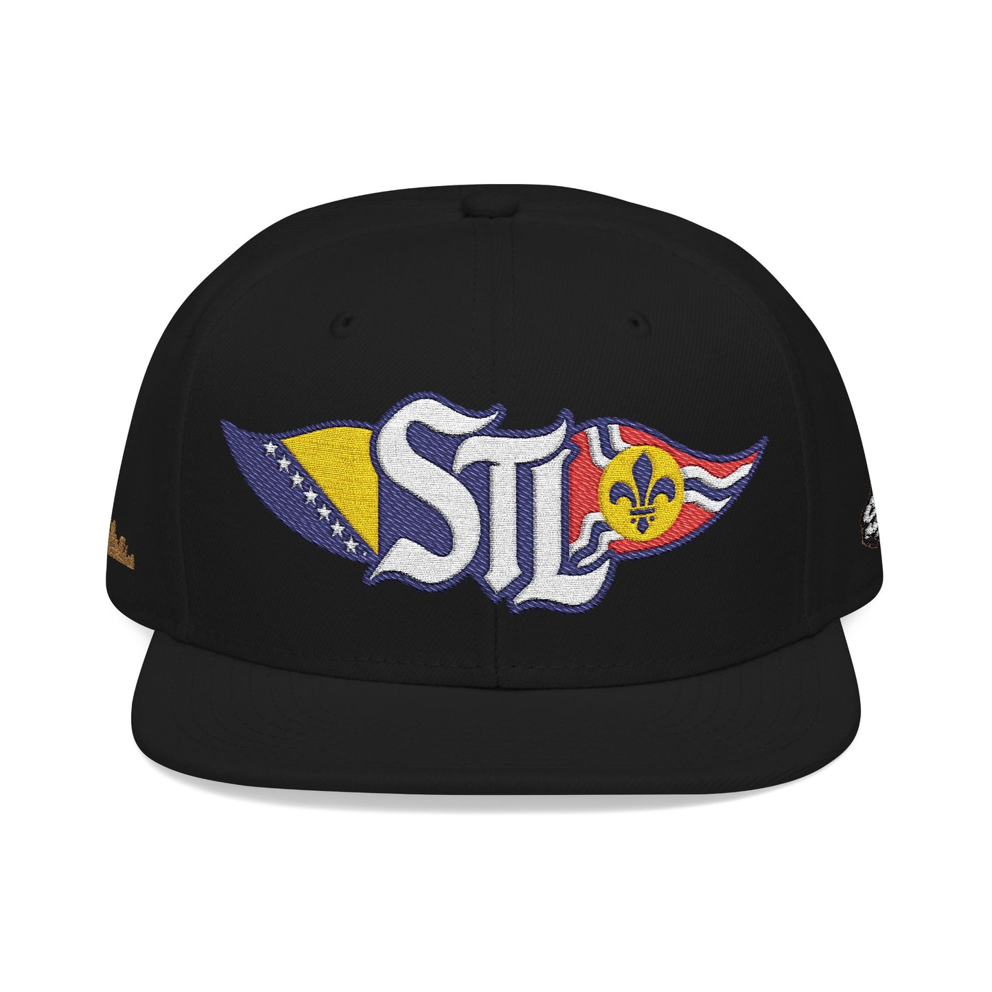 Embroidered Snapback Hat — Saint Louis-Bosnia flag Logo