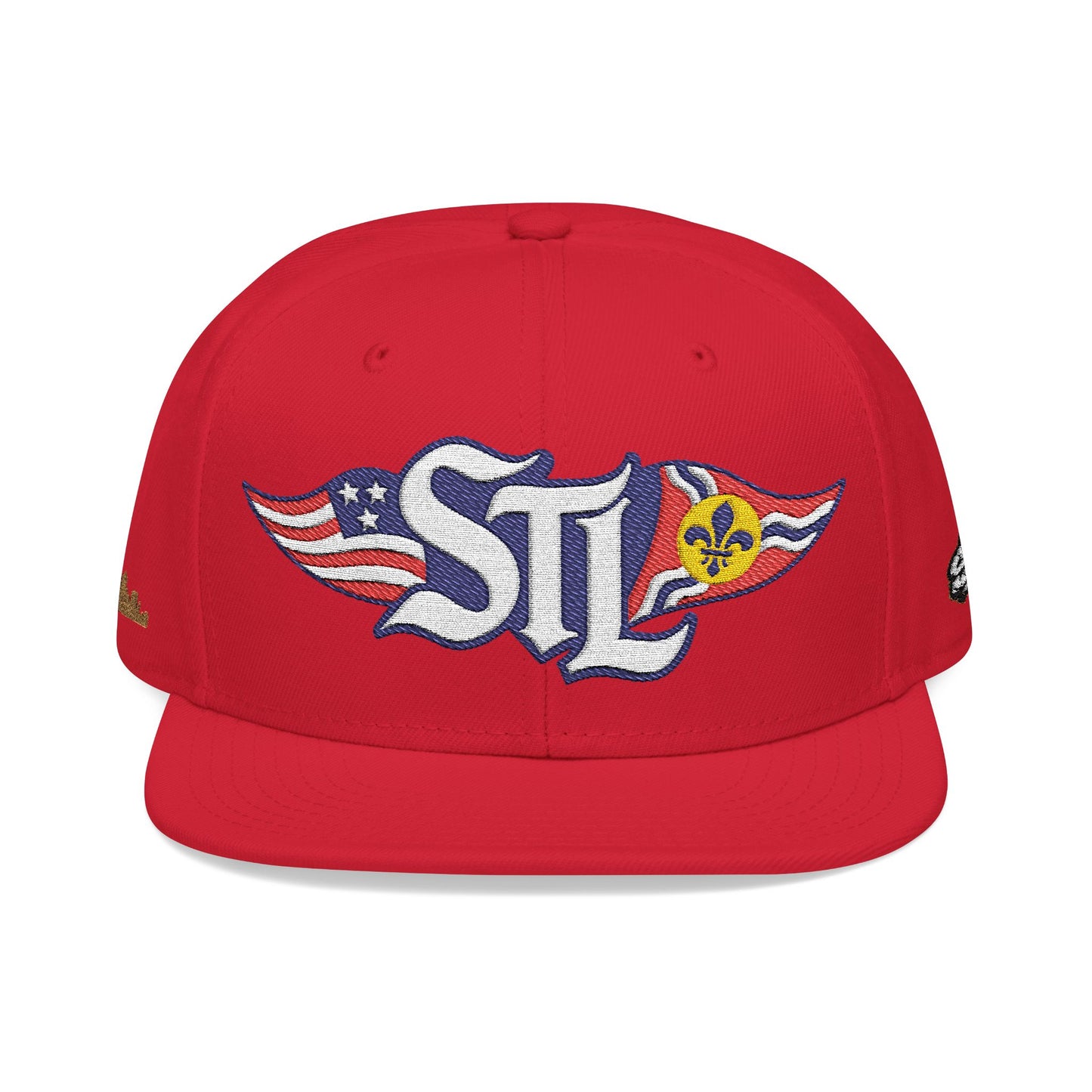Otto 125‑978 STL Pride Embroidered Hat – Saint Louis Flag, American Flag & Gold Skyline