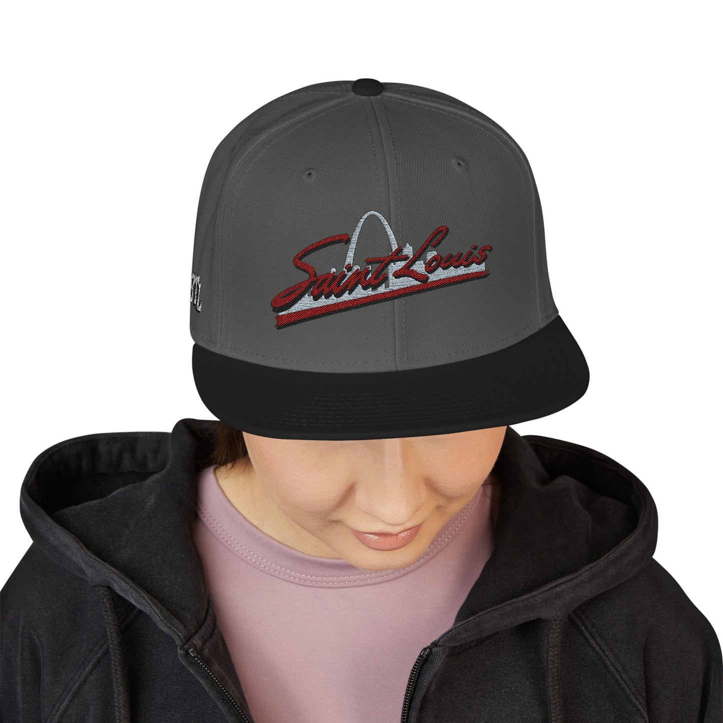 Embroidered Snapback-Full Front Saint Louis Logo Printify