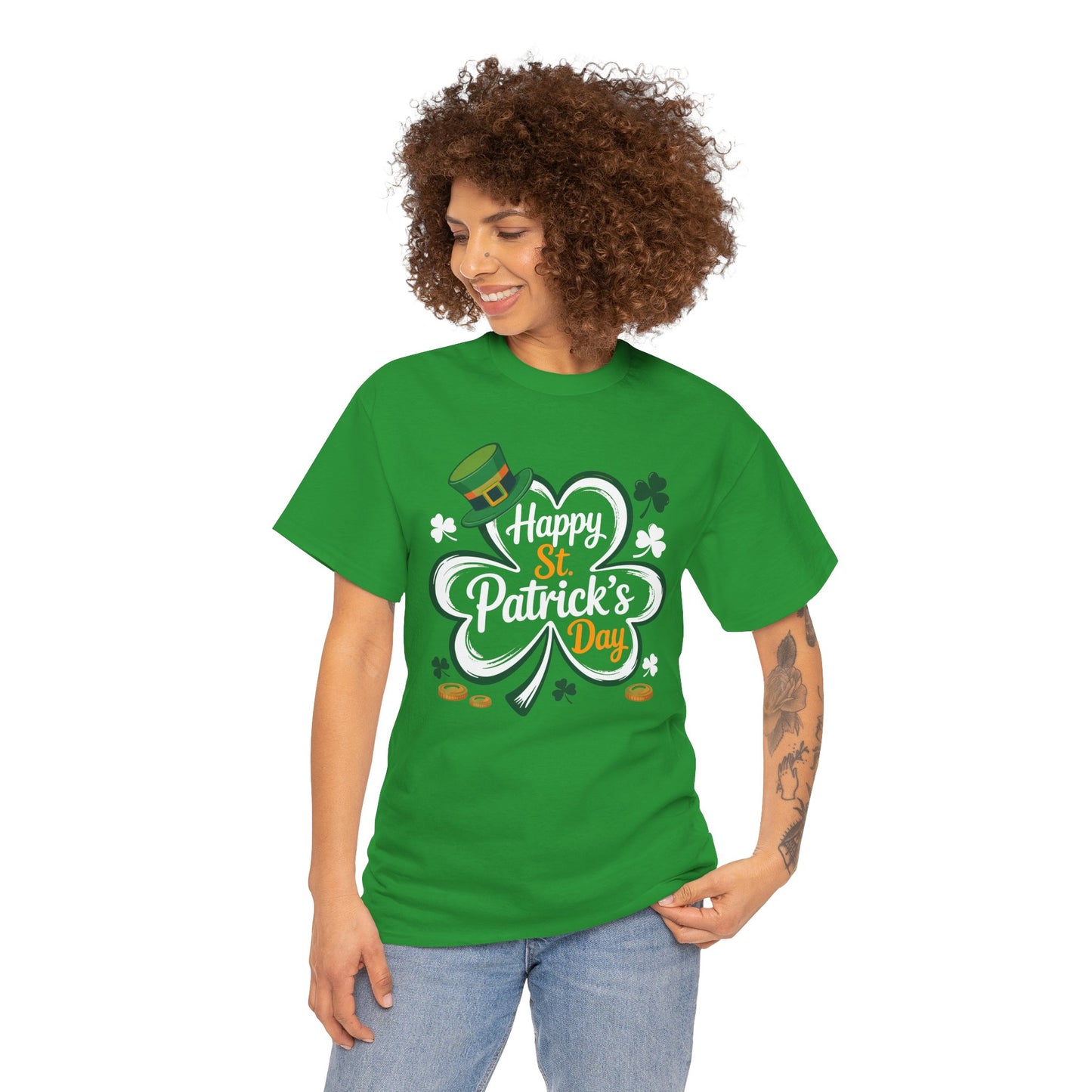 St. Patrick's Day Shamrock Tee — "Happy St. Patrick's Day" Graphic