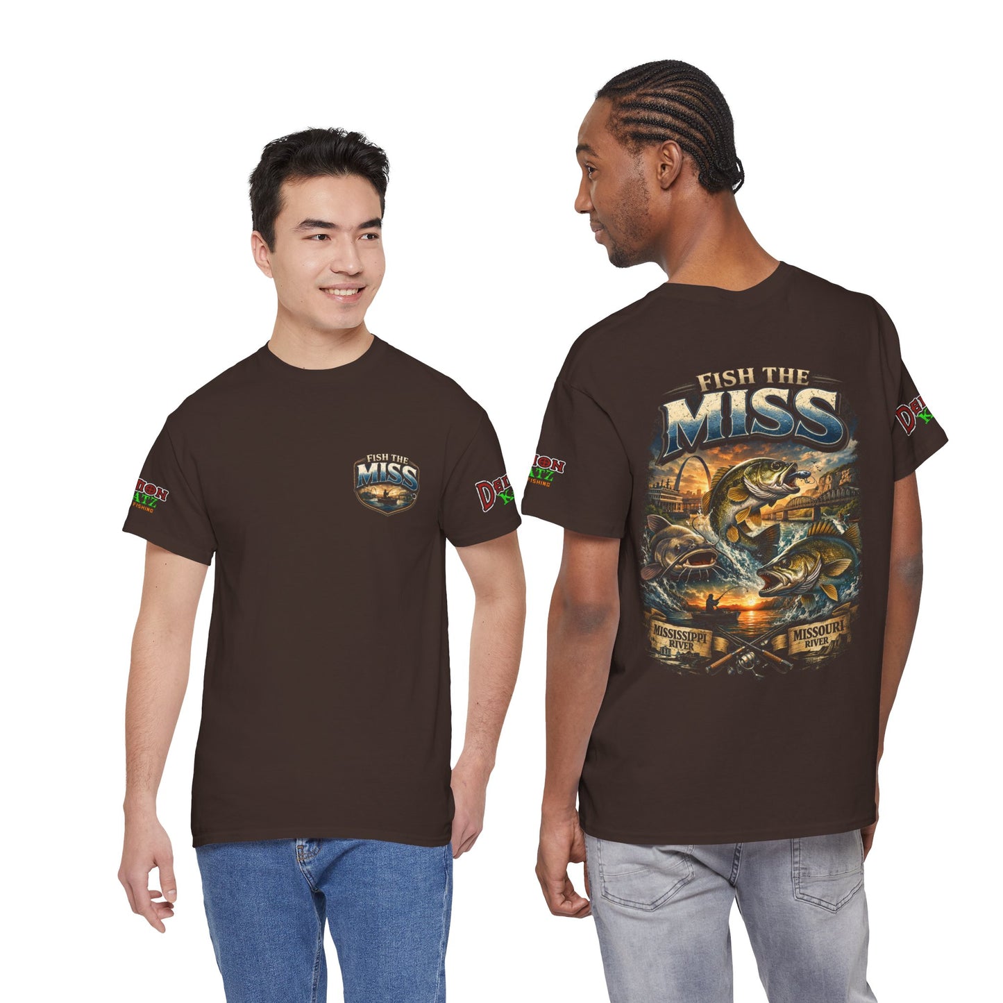Fishing T‑Shirt - "Fish the Miss" Bass Fishing Graphic Tee (Front & Back Print)