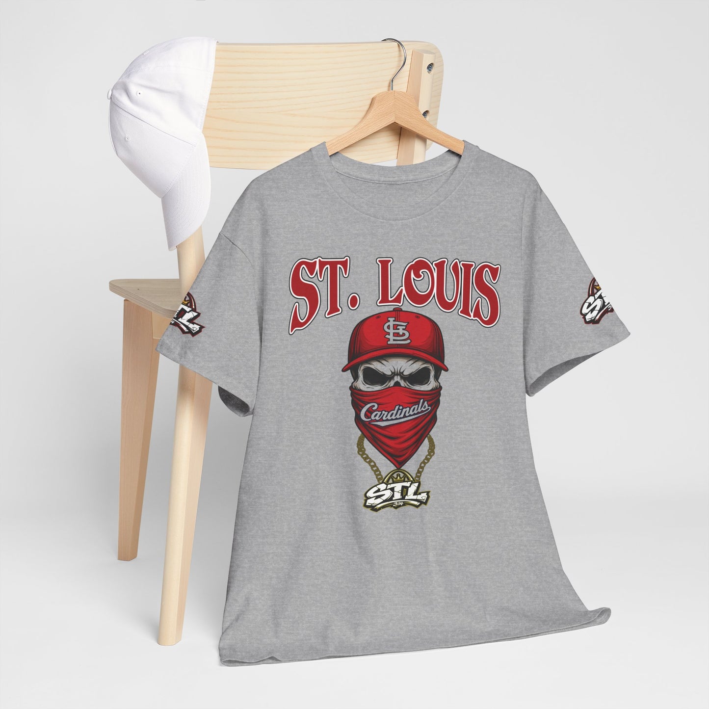 St. Louis Cardinals Masked Fan T-Shirt — STL Baseball Tee ⚠️ Contains AI-generated models