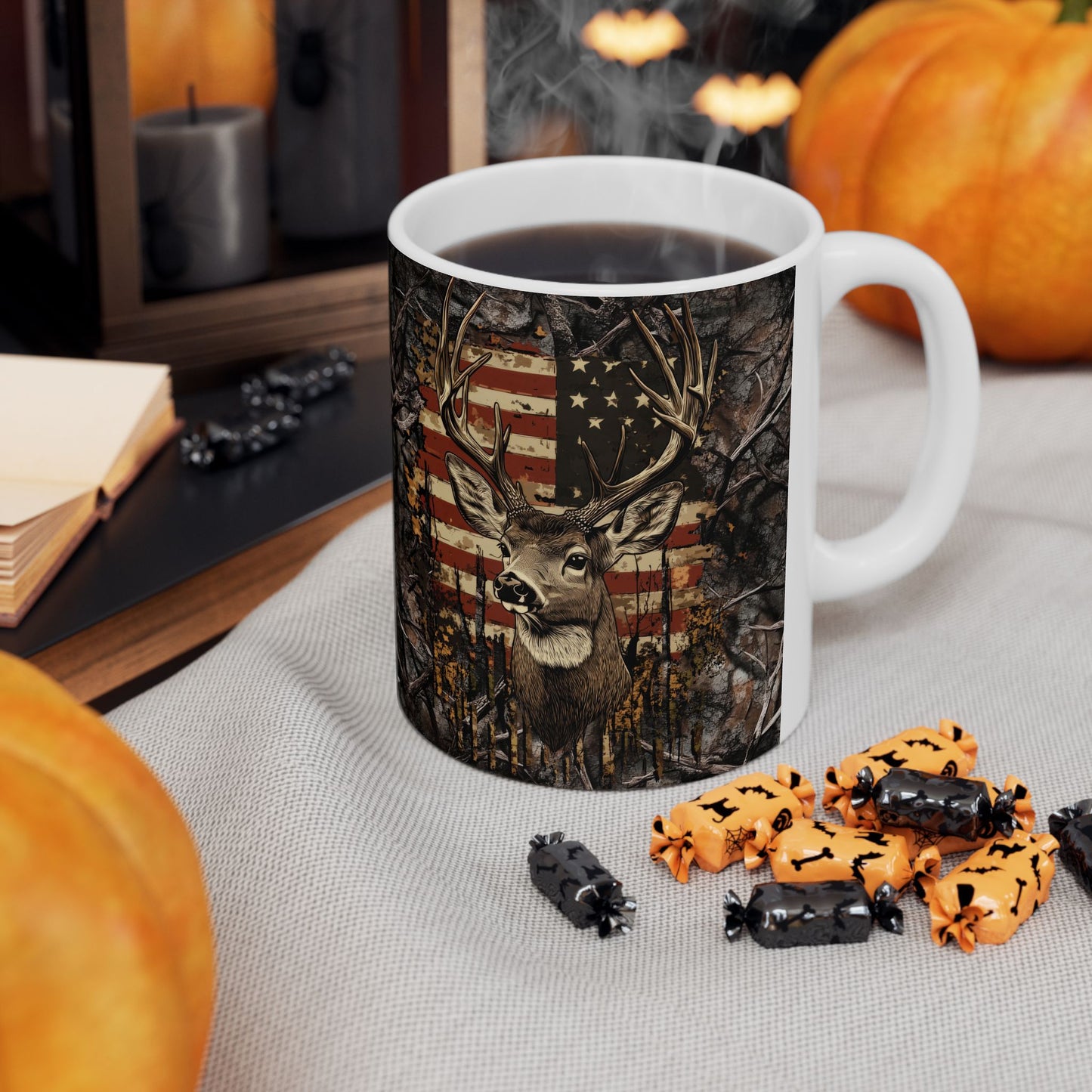 Ceramic Mug, (11oz, 15oz) American Hunter Design