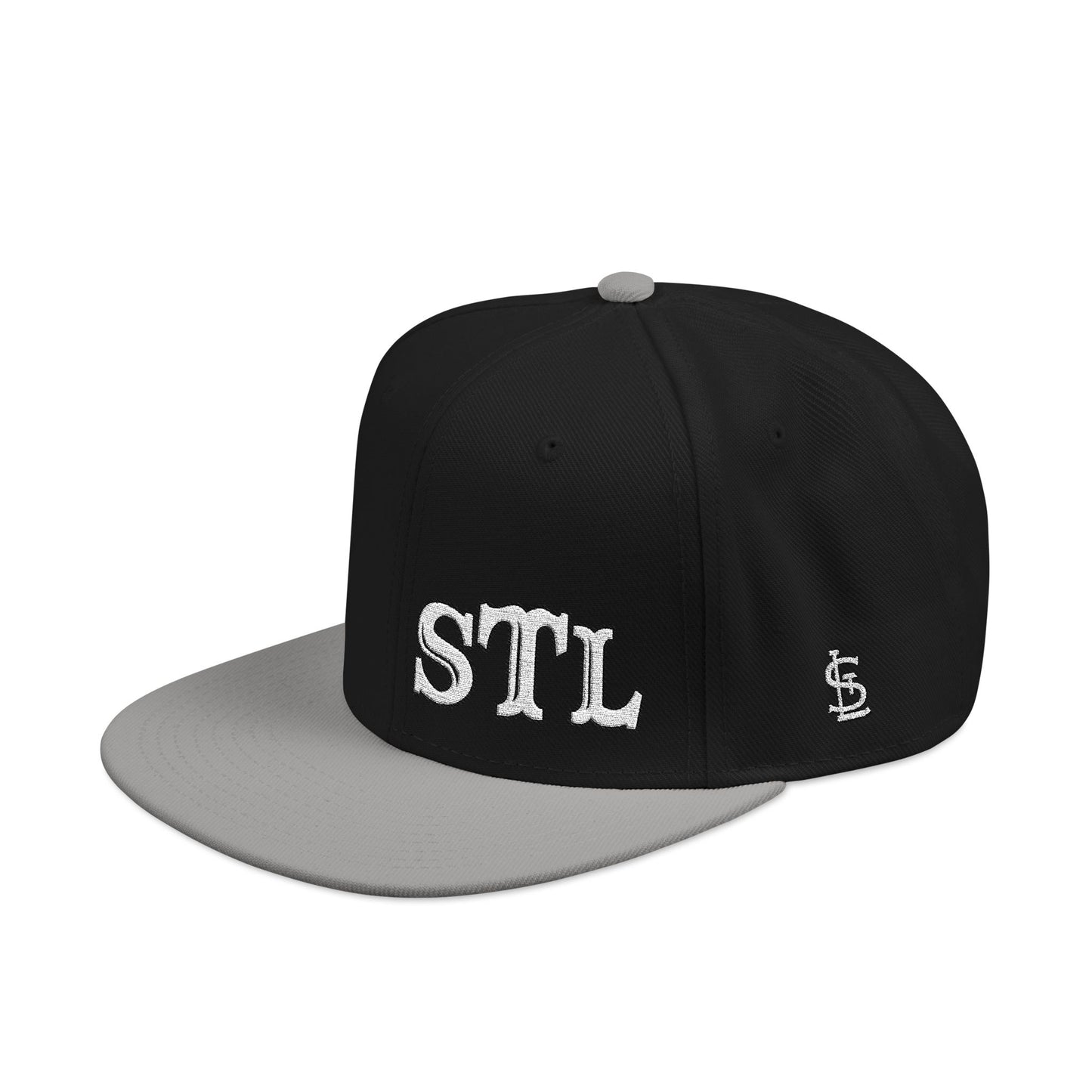 STL Embroidered Snapback Hat-White Lettering Printify